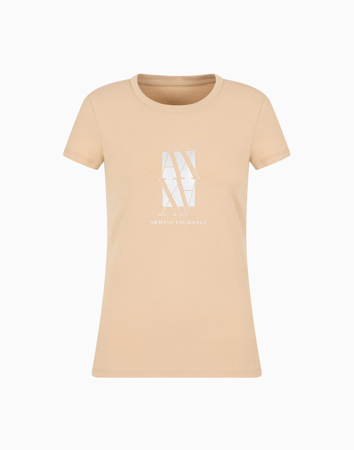 slim-fit-t-shirt-with-central-logo-camel--armani-exchange