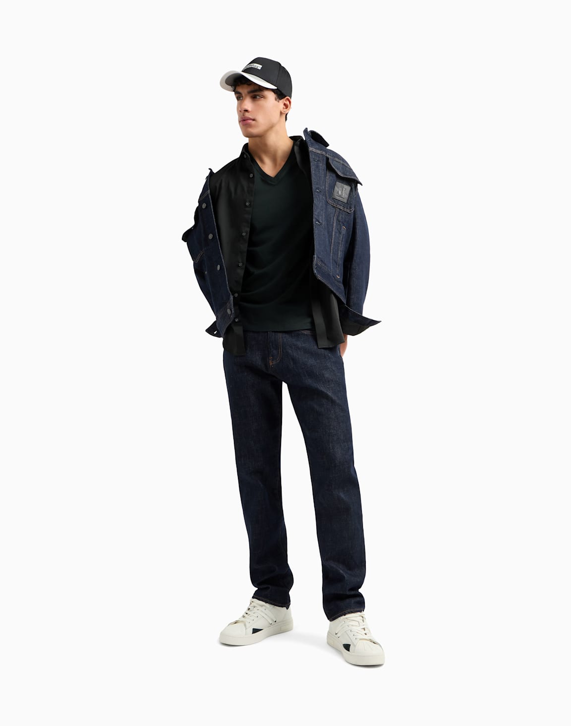 chemise-slim-fit-en-satin-stretch-vert--armani-exchange