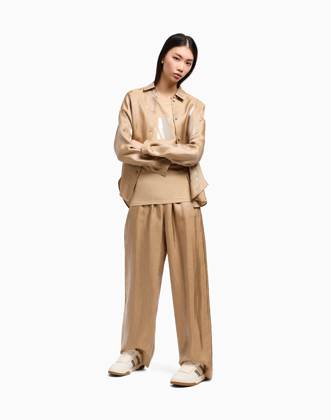 slim-fit-t-shirt-with-central-logo-camel--armani-exchange