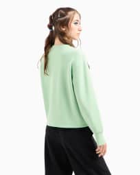 Crewneck sweatshirt with gold logo and buttons