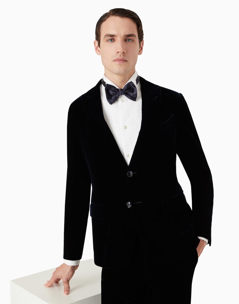 Giorgio Armani Men's Silk Bow Tie Blue