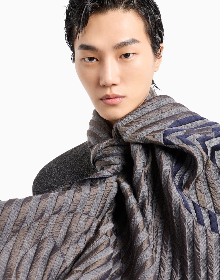 Giorgio Armani ウール100% マフラー 2024年】メンズマフラーの