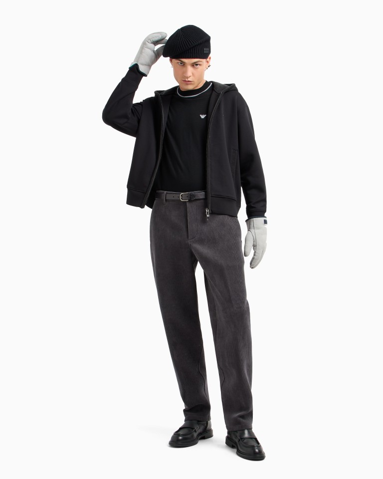 Ribbed velour trousers Emporio Armani