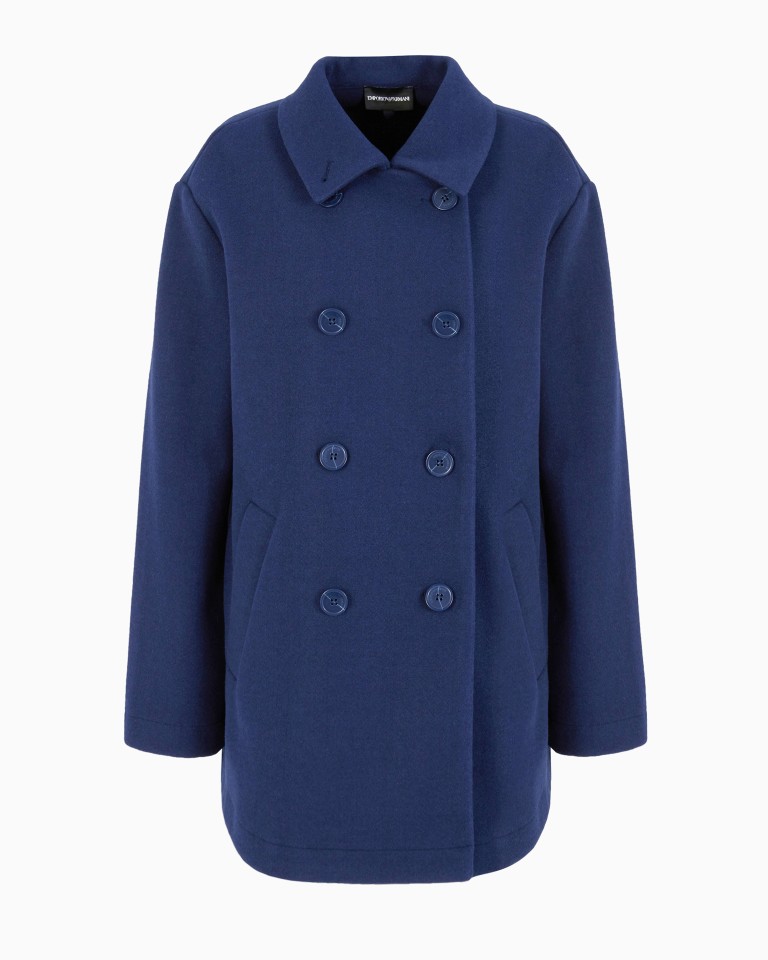 Doublebreasted cloth pea coat Emporio Armani