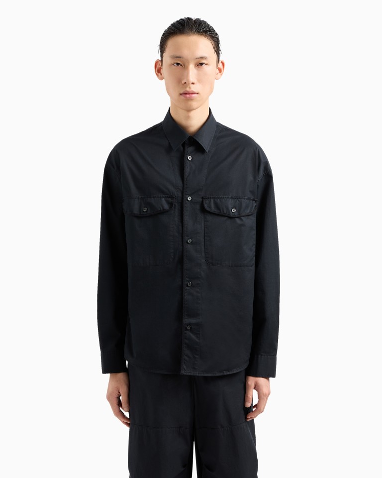 Denim Twill Loose Long Shirt