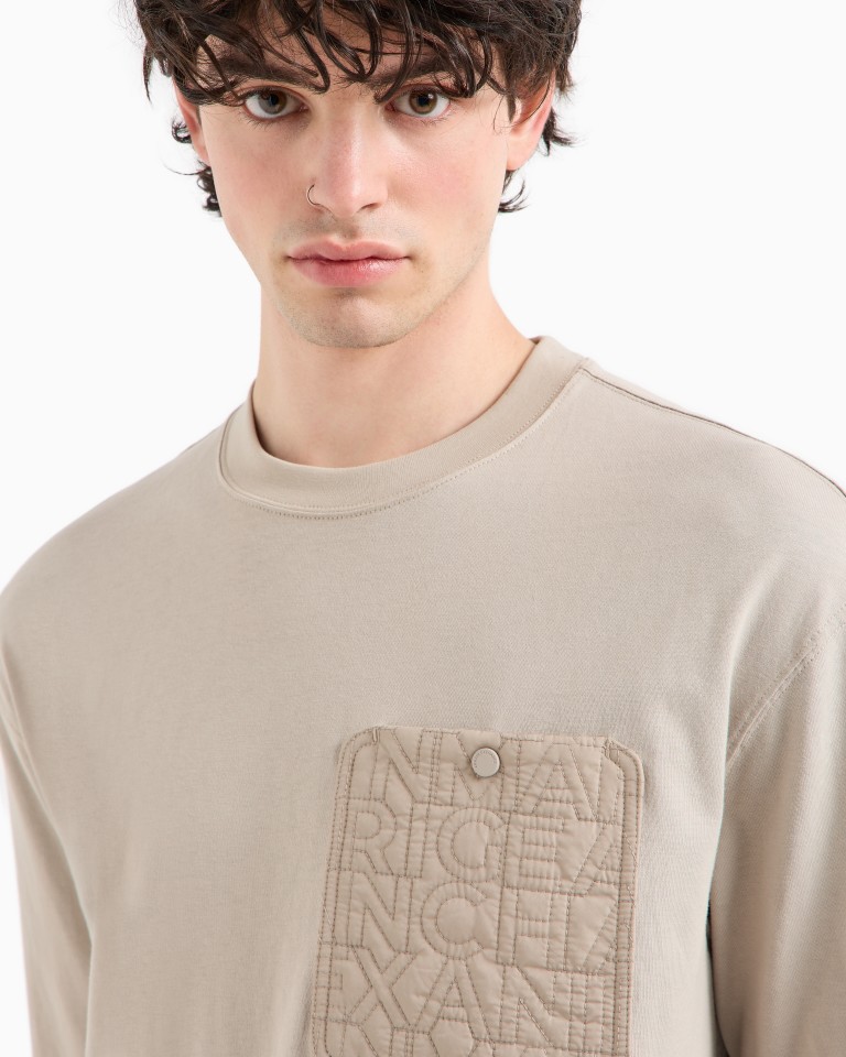 Relaxed fit Tshirt with contrast pocket in ASV cotton Armani Exchange