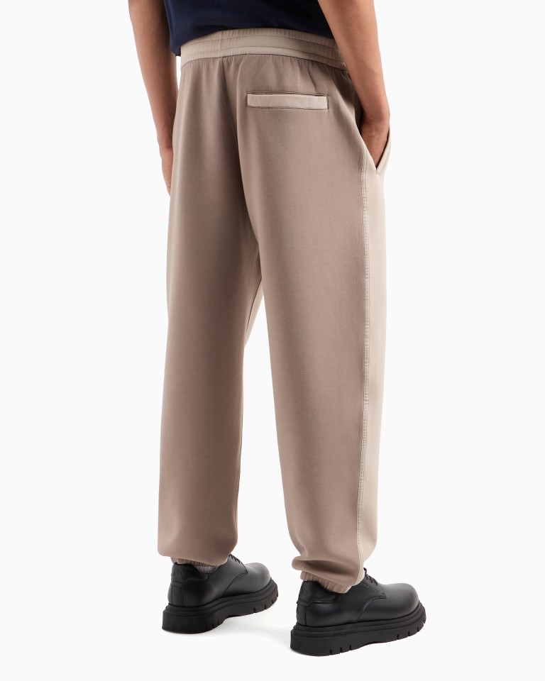 Stretch cotton jogger pants with contrasting band Armani Exchange