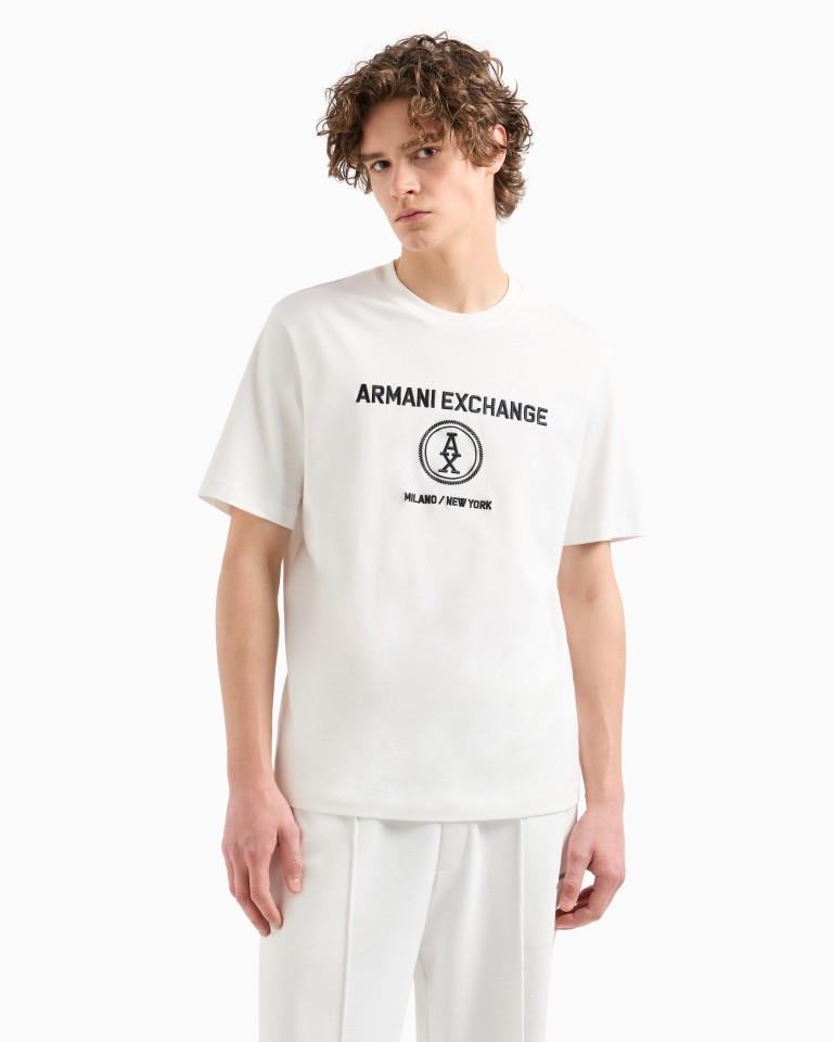 Regular fit Tshirt with Milan New York embroidery Armani Exchange