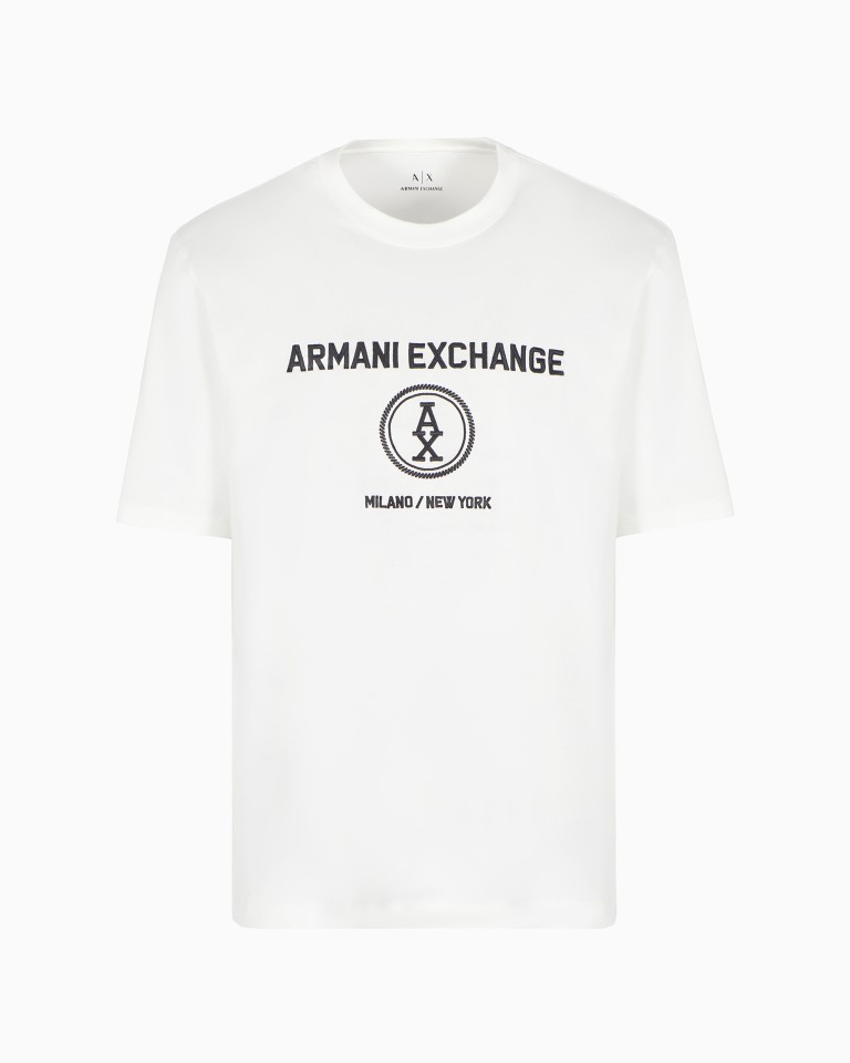 Regular fit Tshirt with Milan New York embroidery Armani Exchange