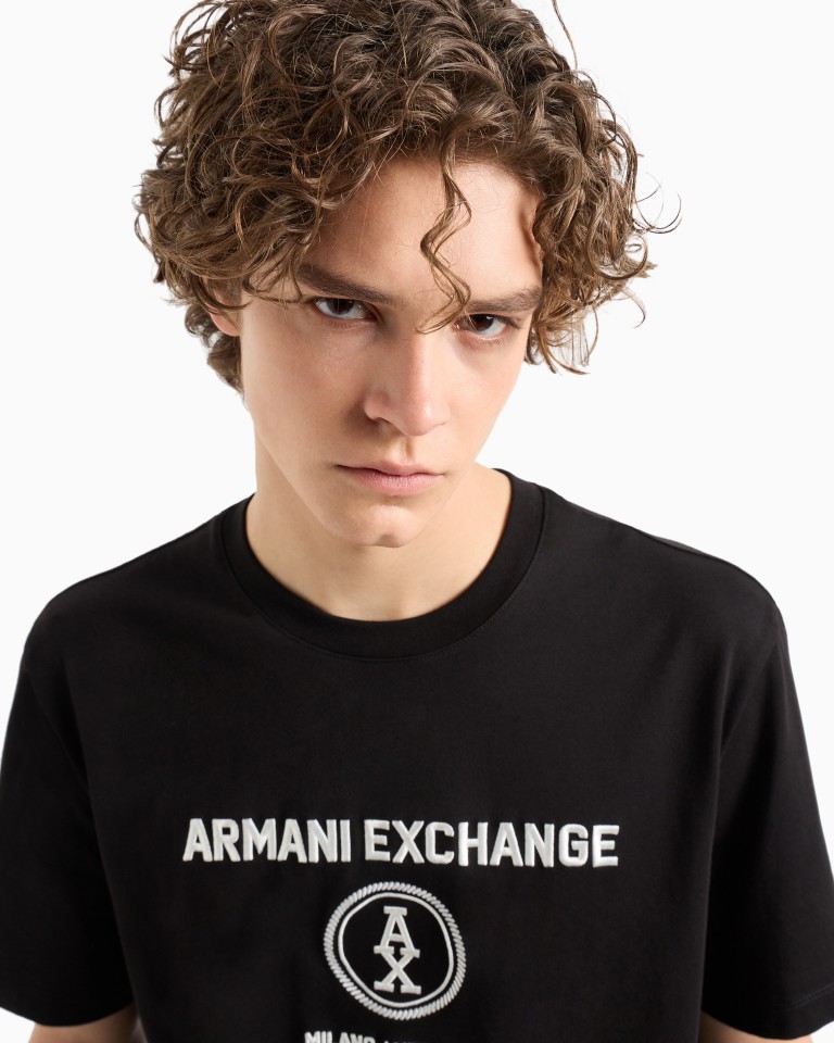 Regular fit Tshirt with Milan New York embroidery Armani Exchange