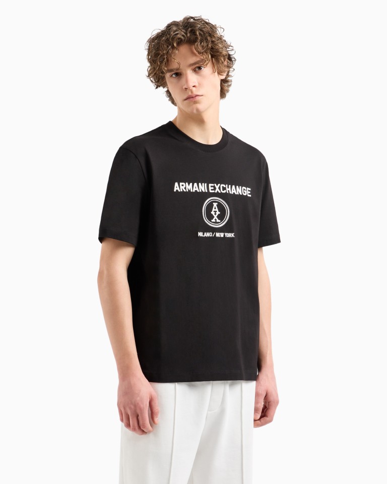 Regular fit Tshirt with Milan New York embroidery Armani Exchange