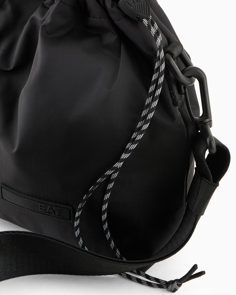Technical fabric mini bucket bag with shoulder strap EA7