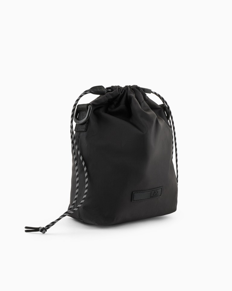 Technical fabric mini bucket bag with shoulder strap EA7