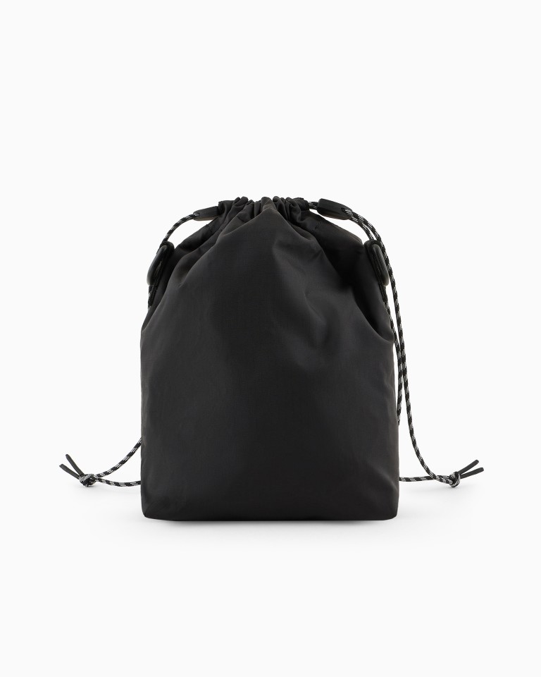 Technical fabric mini bucket bag with shoulder strap EA7
