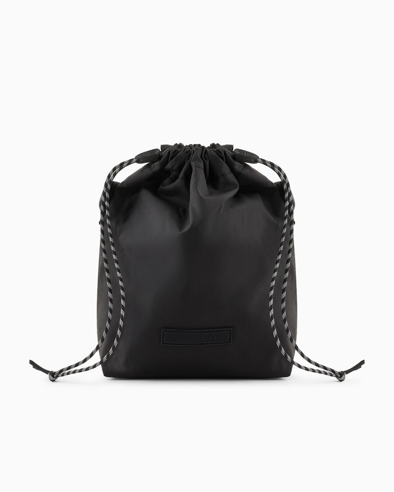Technical fabric mini bucket bag with shoulder strap EA7