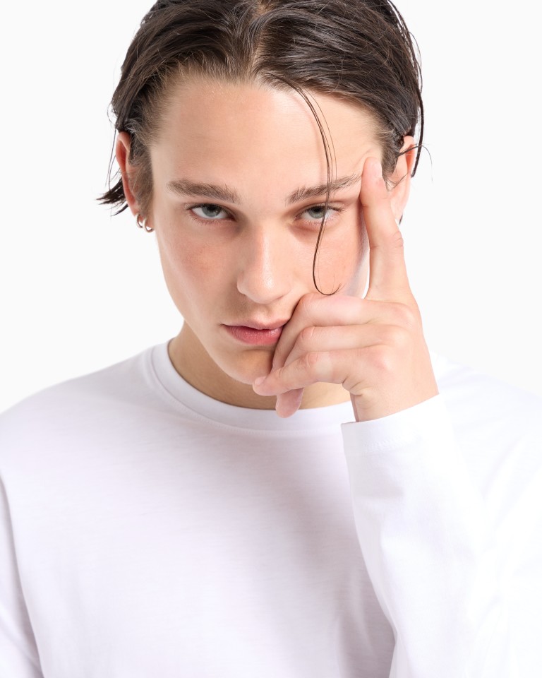 Pima Cotton Long Sleeve TShirt Armani Exchange