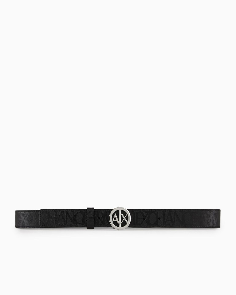 Ecoleather belt with round logo buckle Armani Exchange