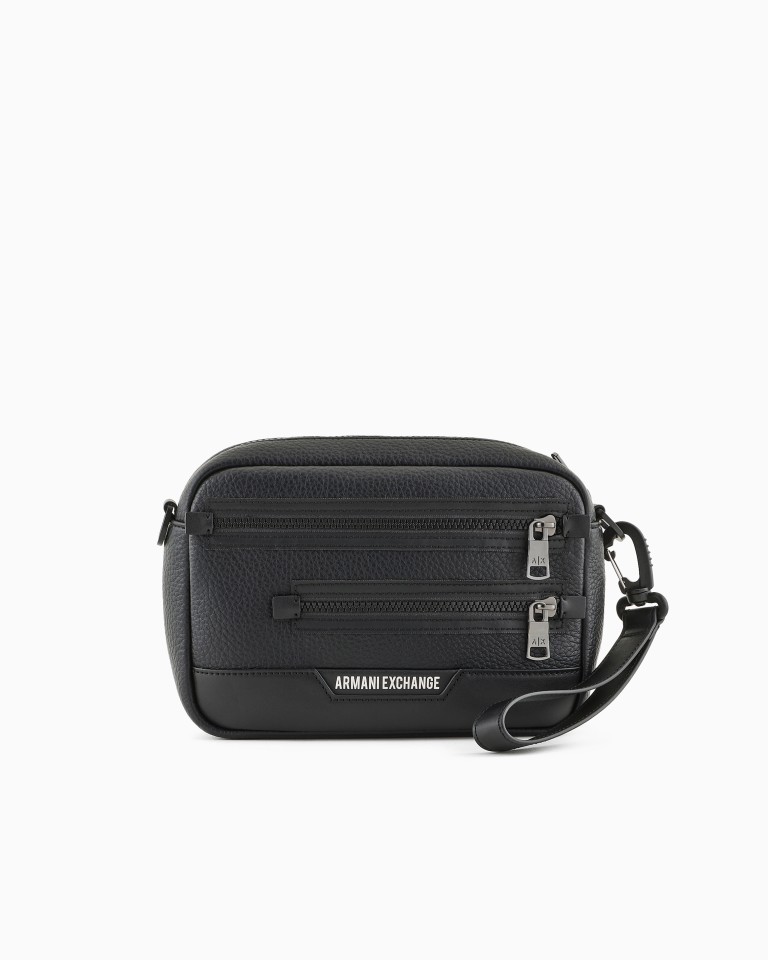 Crossbody bag in recycled material with external pockets ASV