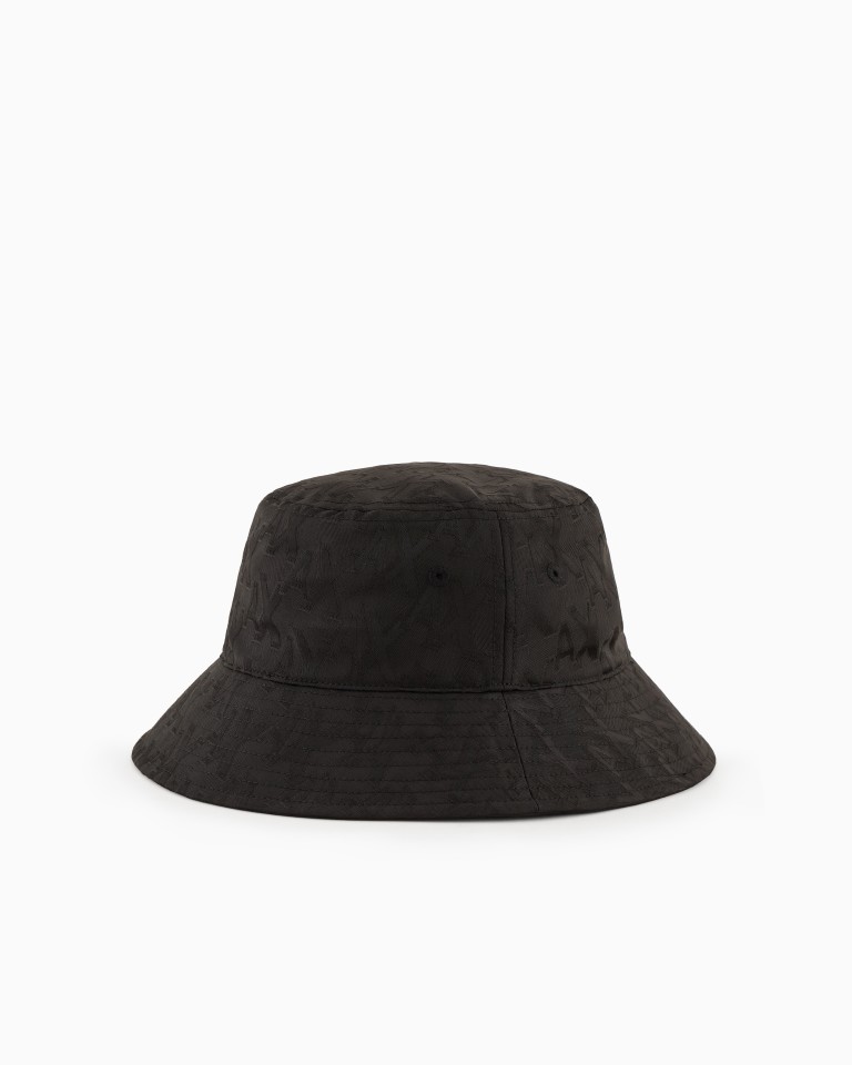 Bucket hat in monogram technical fabric Armani Exchange
