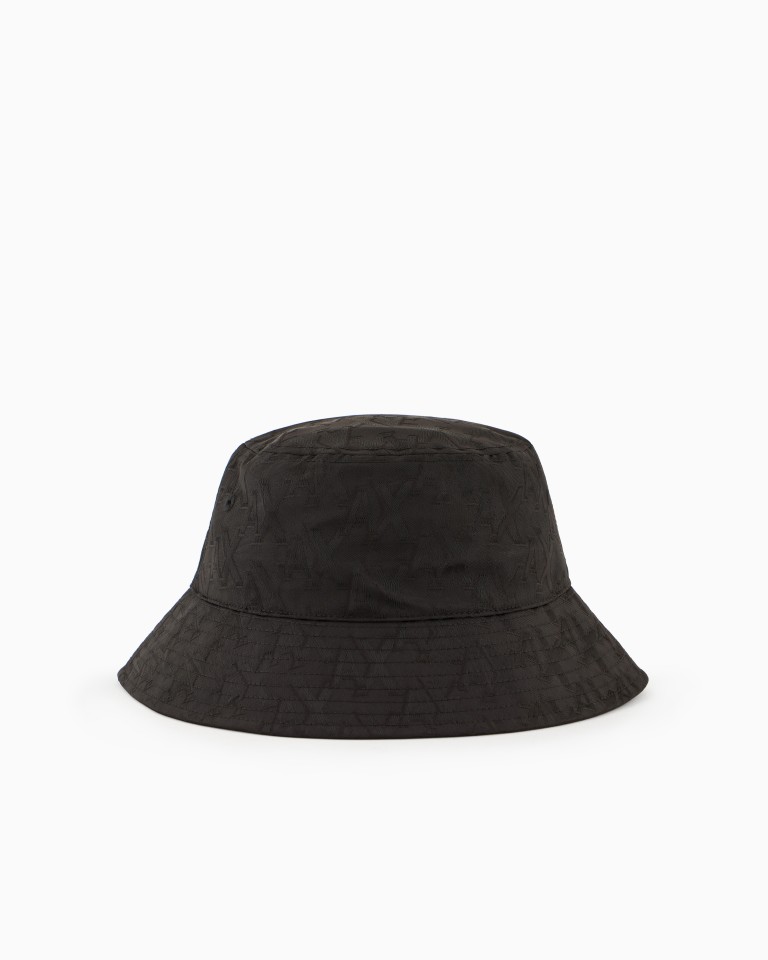 Bucket hat in monogram technical fabric Armani Exchange