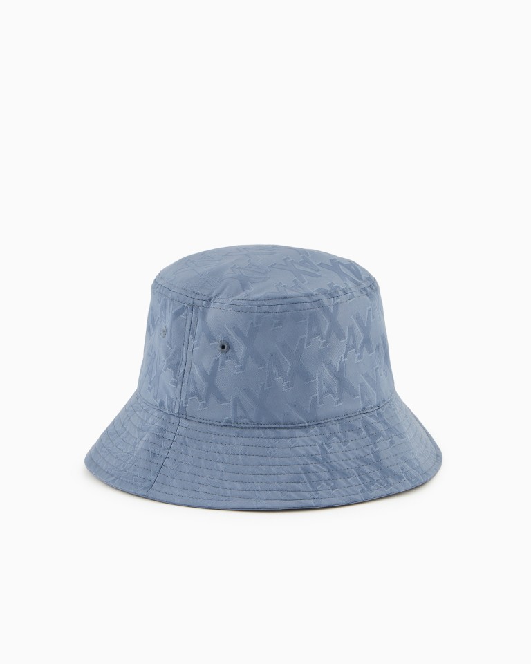 Bucket hat in monogram technical fabric Armani Exchange