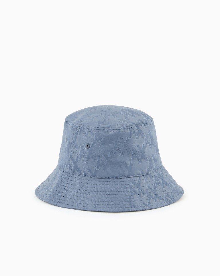 Bucket hat in monogram technical fabric Armani Exchange