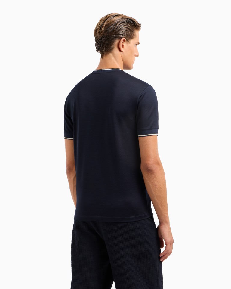 Silk and cotton jersey crewneck Tshirt Armani