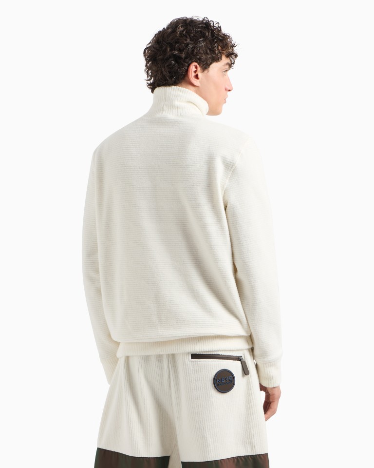 Armani Neve ribbed cotton and cashmere mockneck jumper