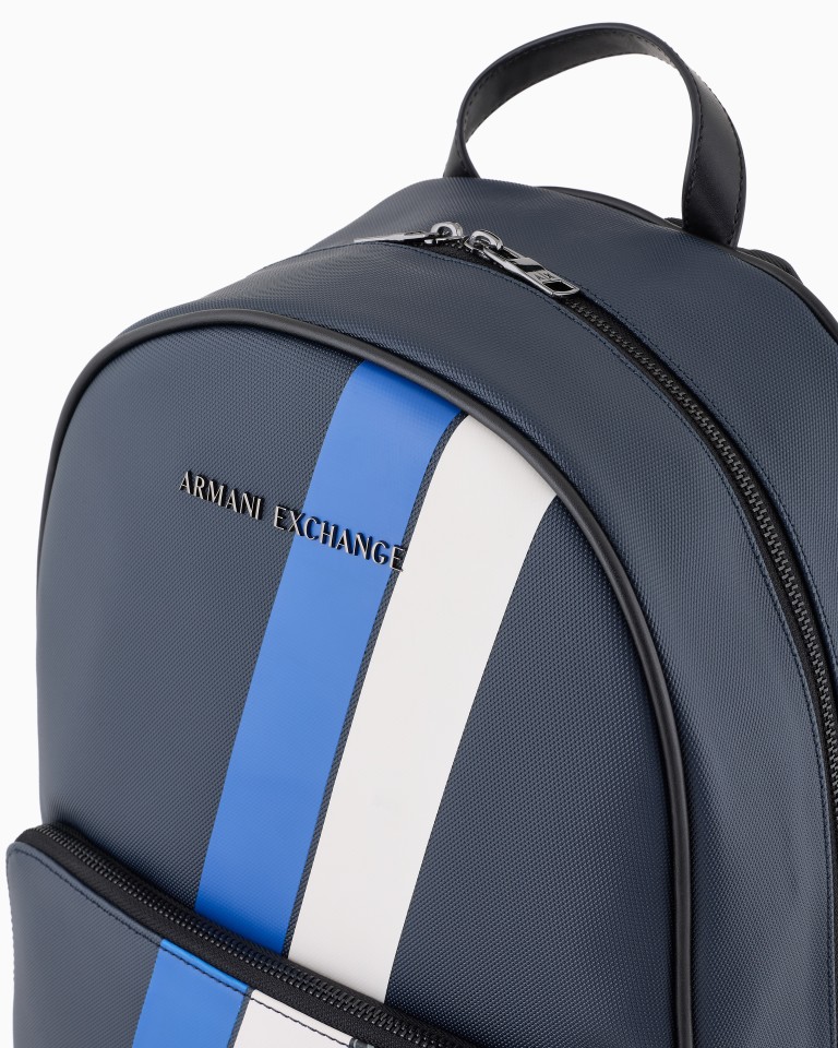 Backpack with monogram and stripes Armani Exchange