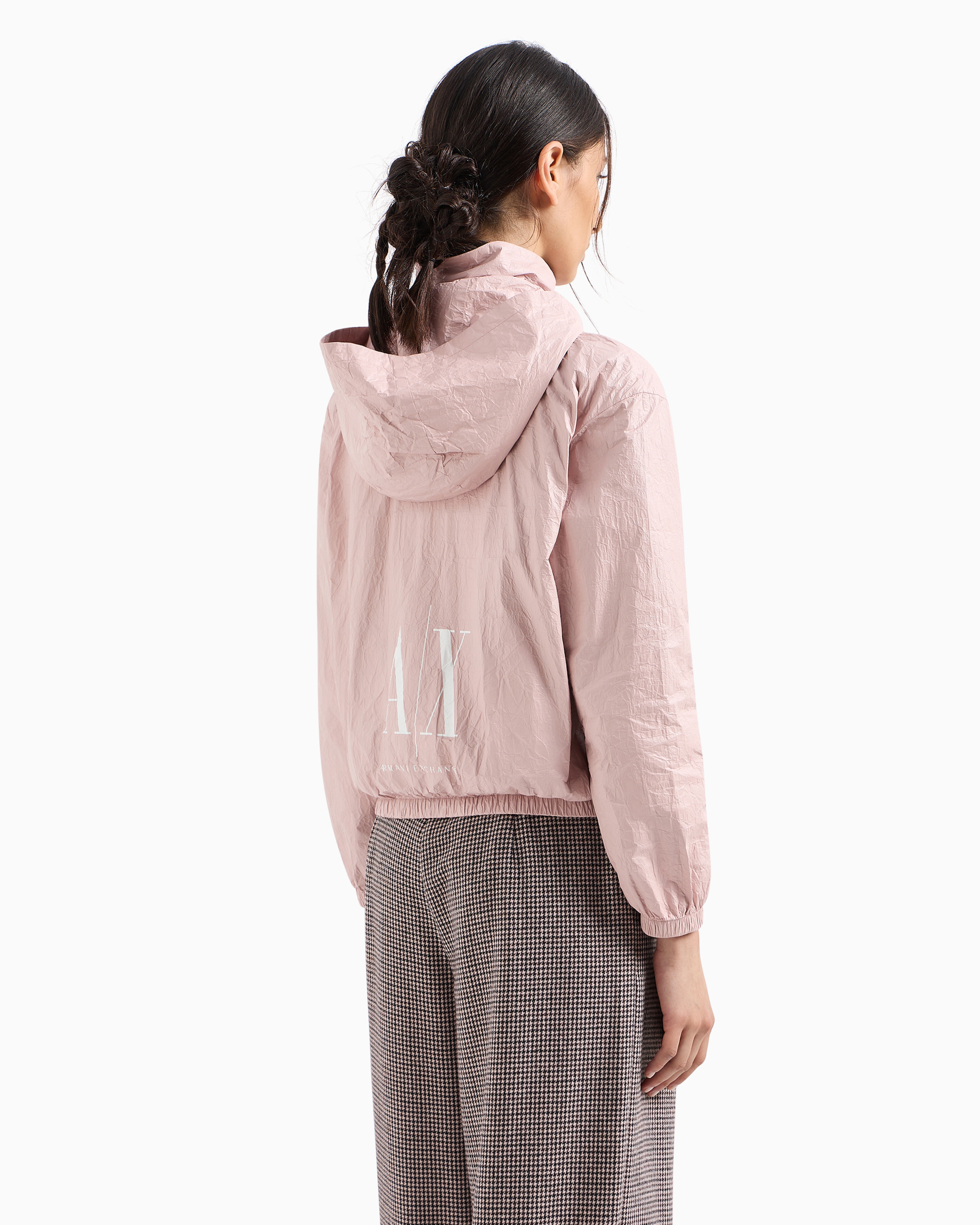 Non-woven windbreaker with hood and hook | Armani Exchange