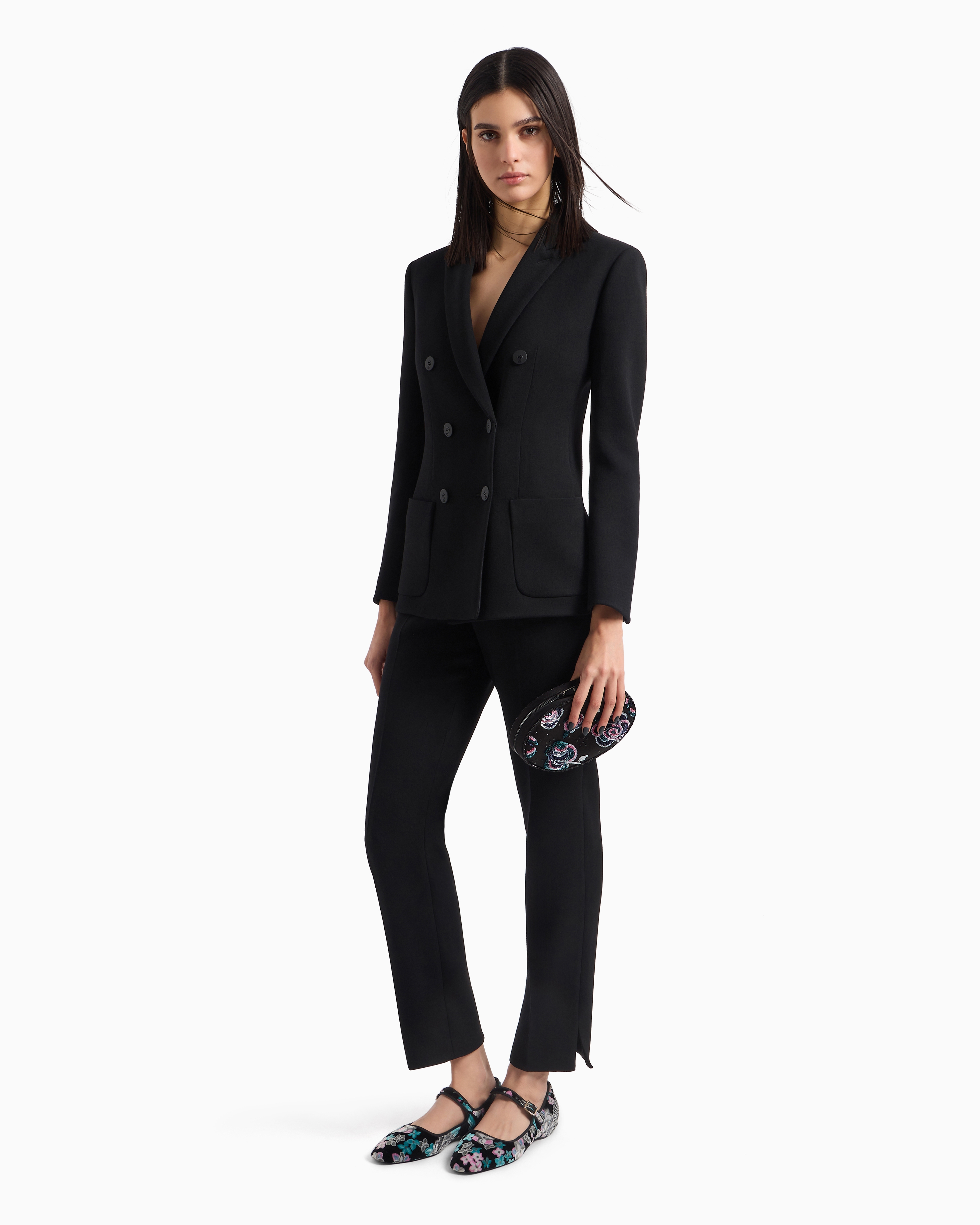 GIORGIO ARMANI DOUBLE-BREASTED JACKET IN STRETCH DOUBLE-SIDED WOOL 