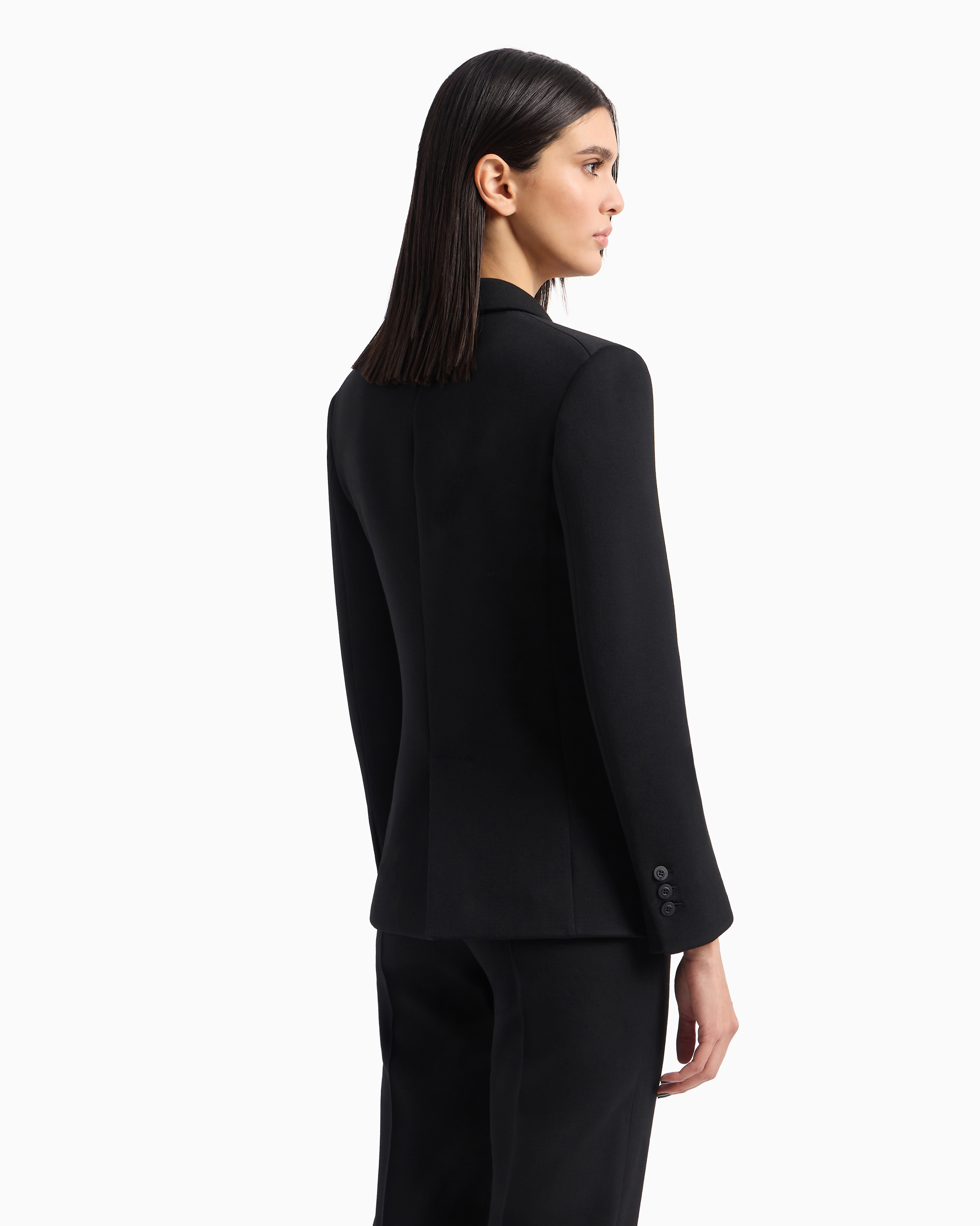 GIORGIO ARMANI DOUBLE-BREASTED JACKET IN STRETCH DOUBLE-SIDED WOOL 