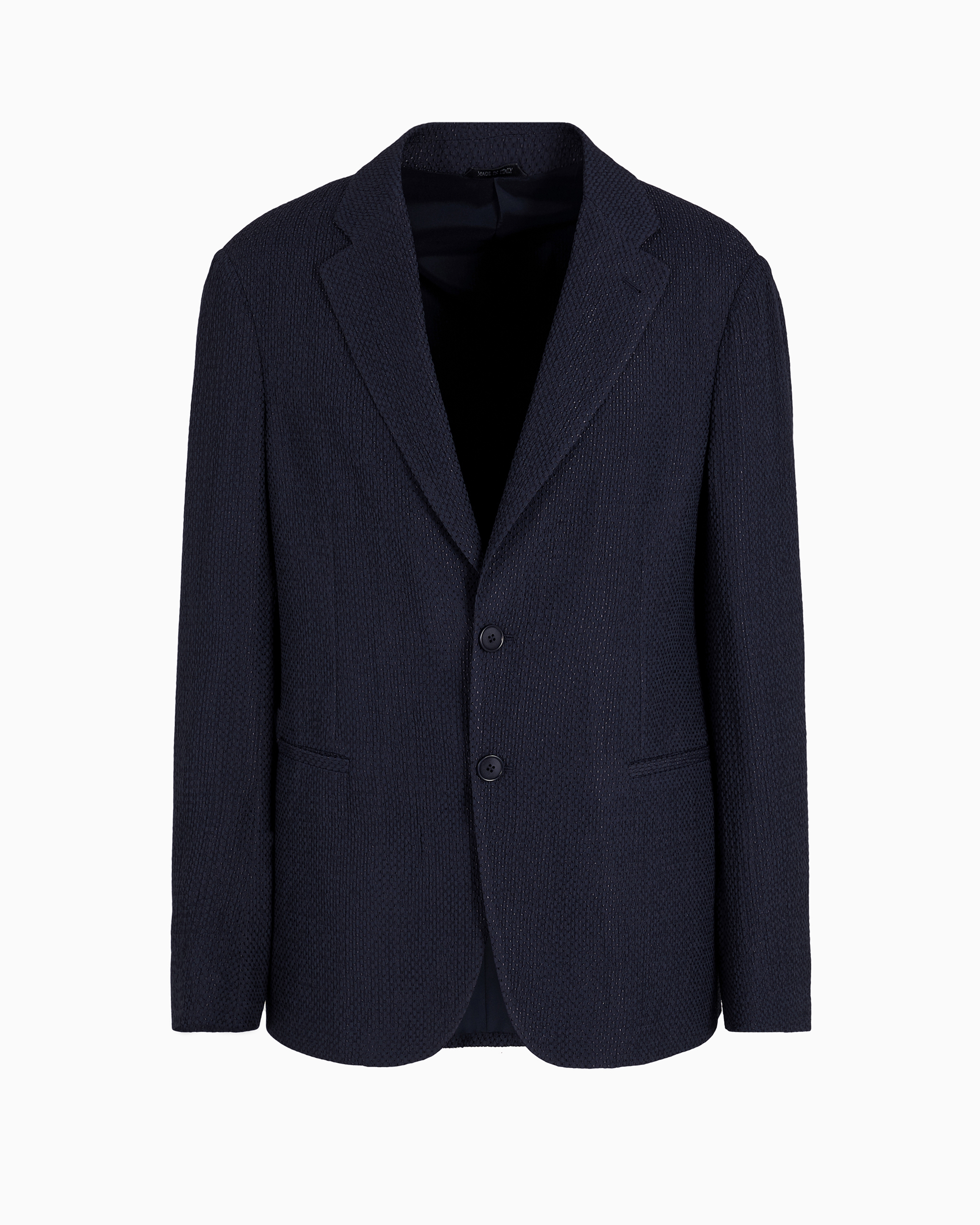 Shop Giorgio Armani Single-breasted, Virgin-wool Jacket In Blue