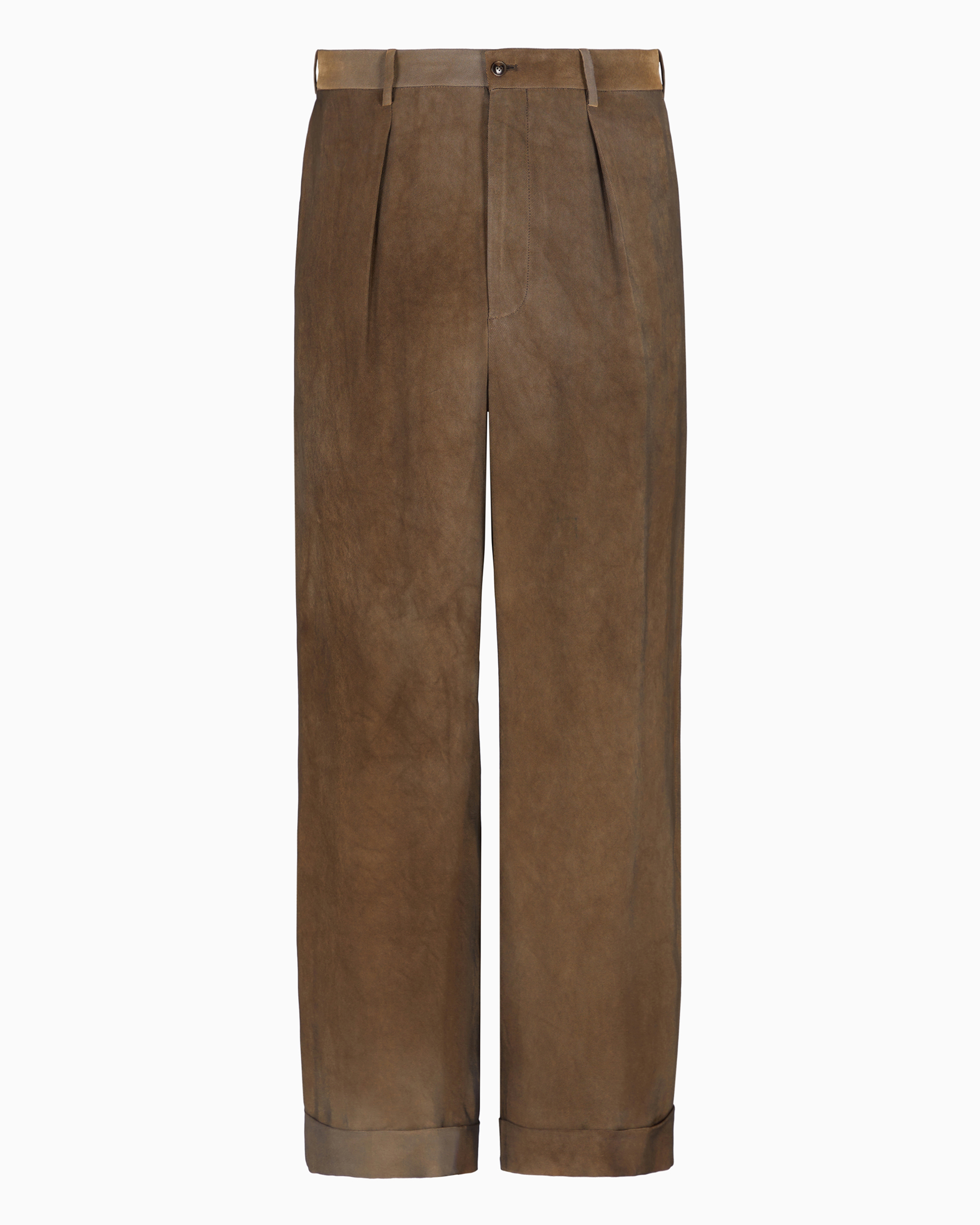 Giorgio Armani Official Store Fashion Pants In Brown