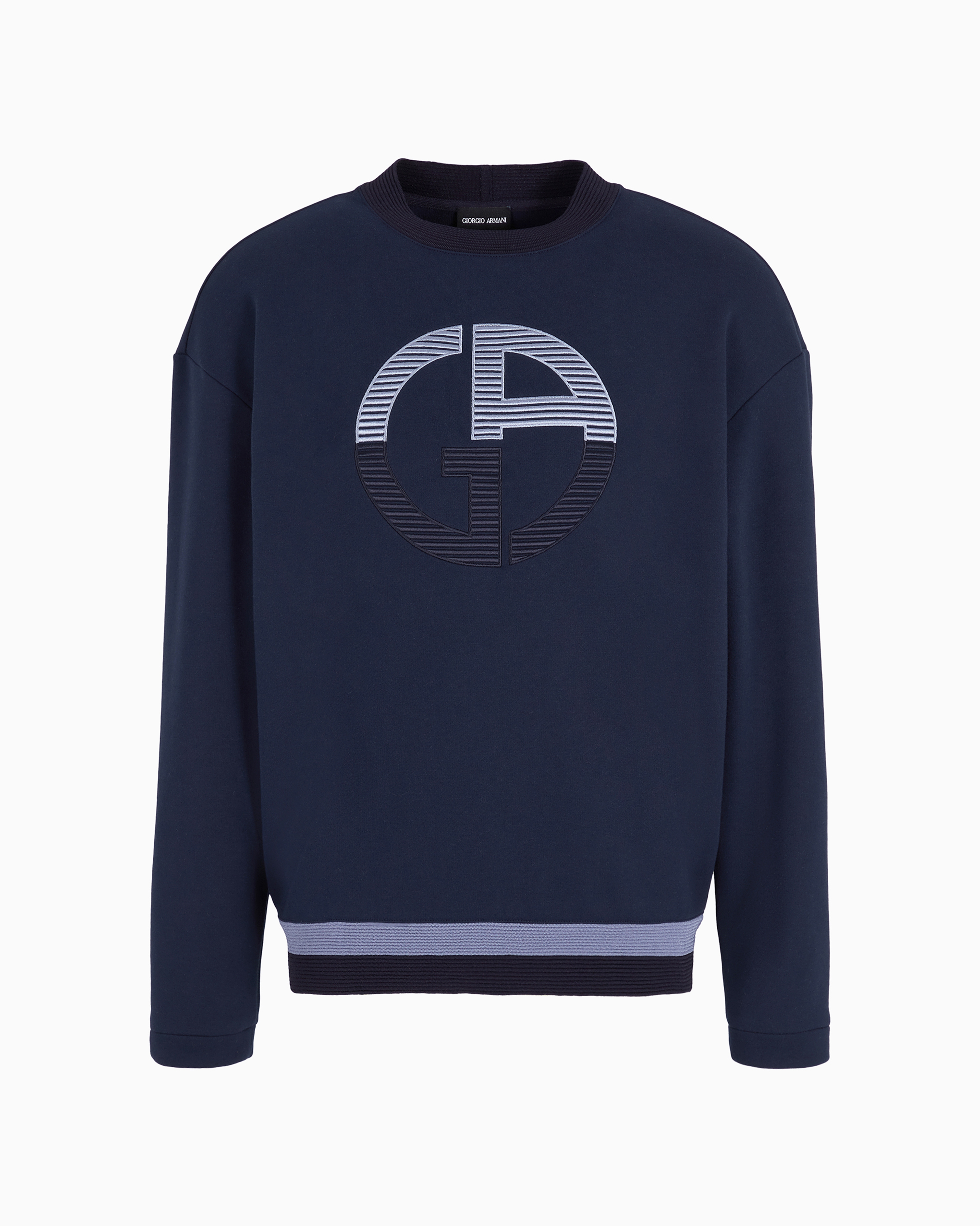 Giorgio Armani Official Store Sweatshirts Without Hood In Midnight Blue