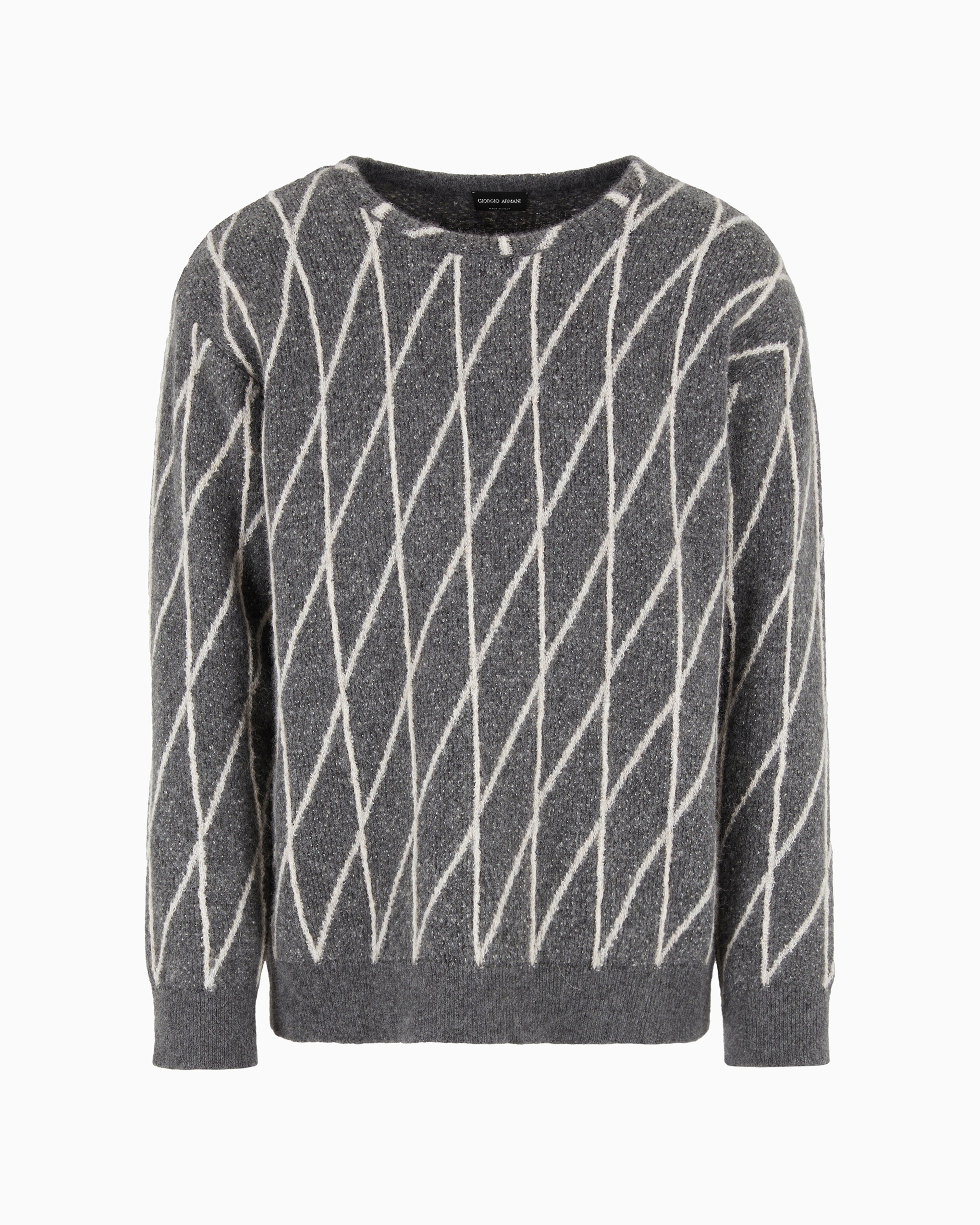 Giorgio Armani Official Store Cashmere-blend Jacquard Crew-neck Jumper In Pattern