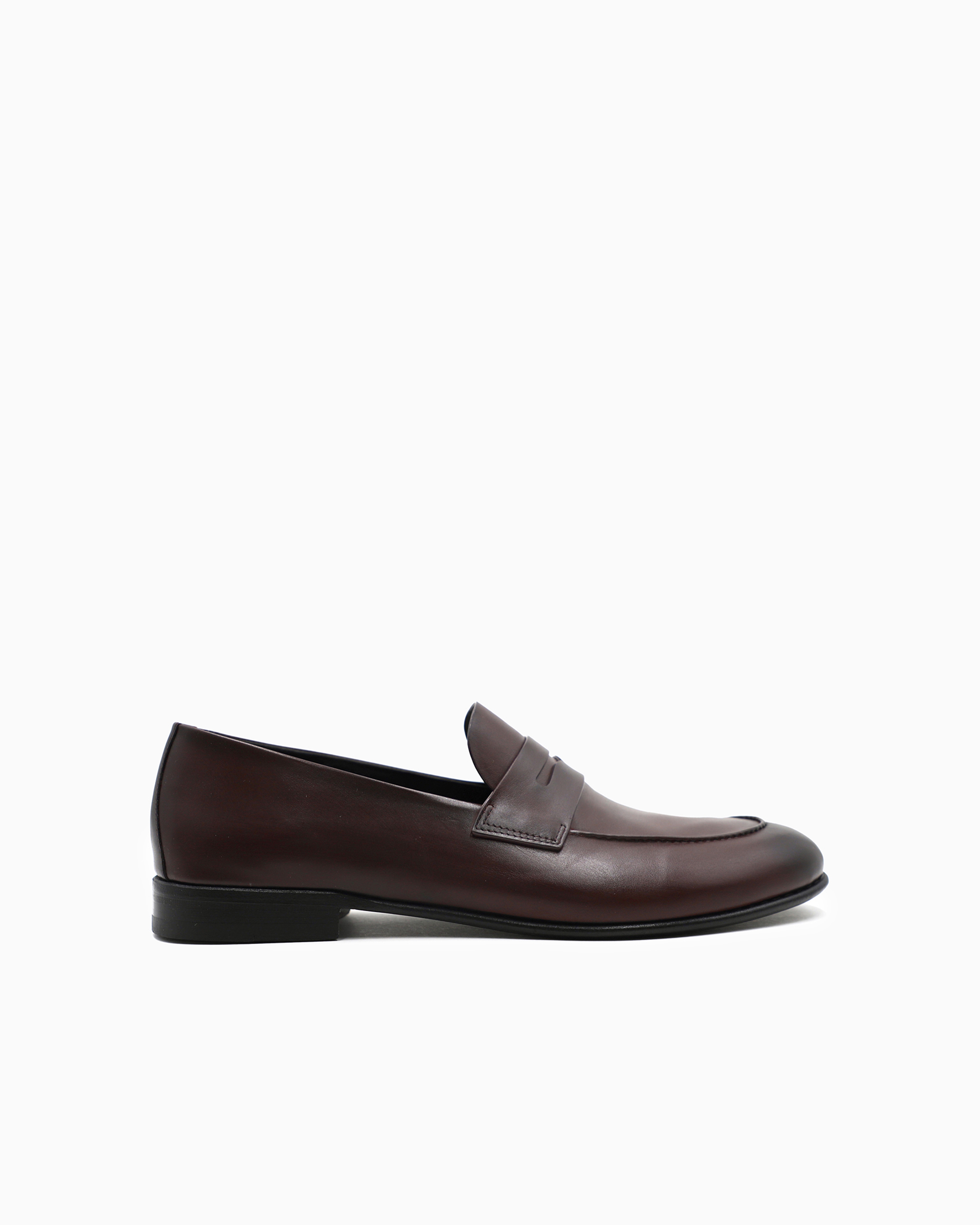 Giorgio Armani Official Store Leather Loafers In Brown