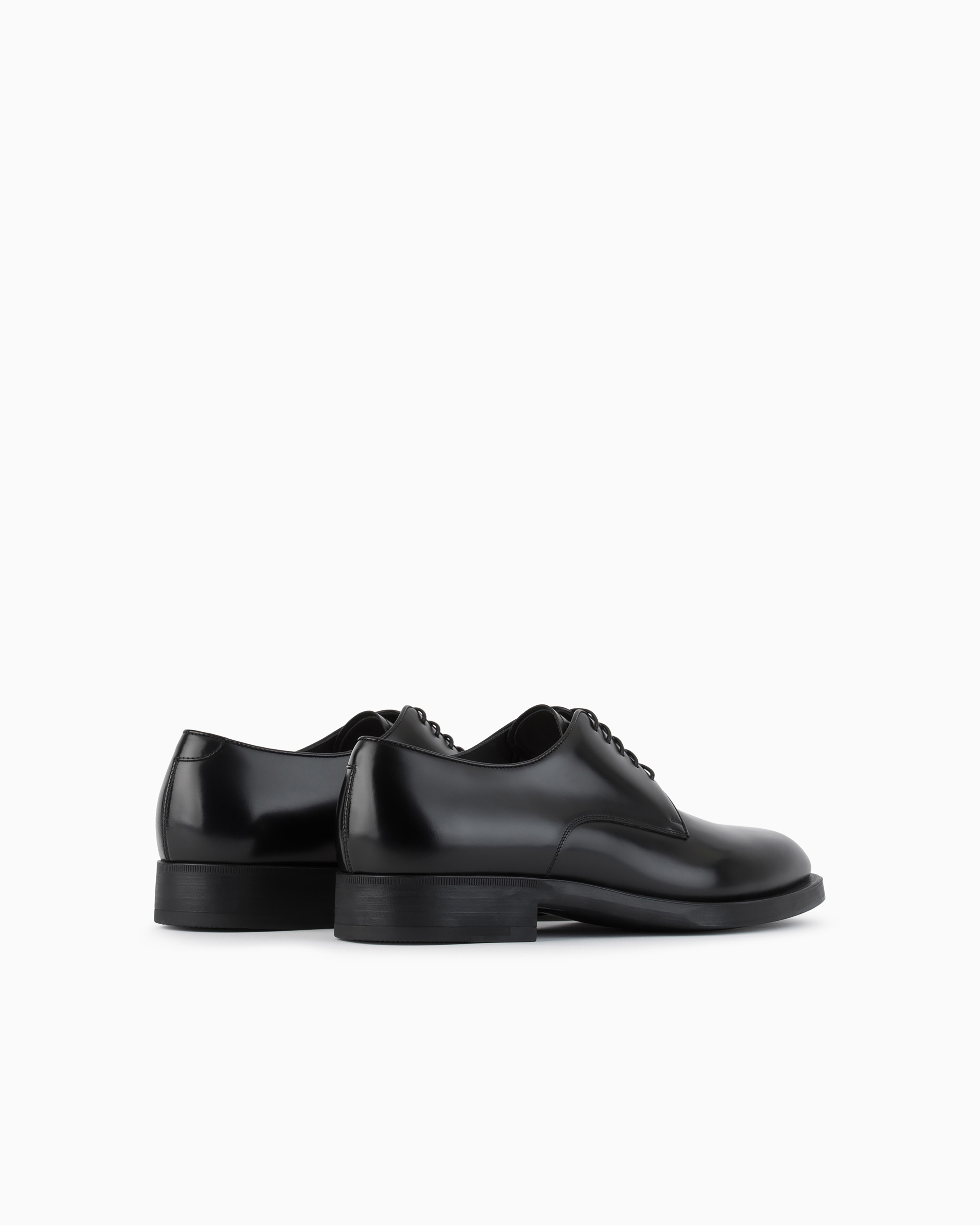 Giorgio Armani Official Store Patent-leather Derby Shoes In Black