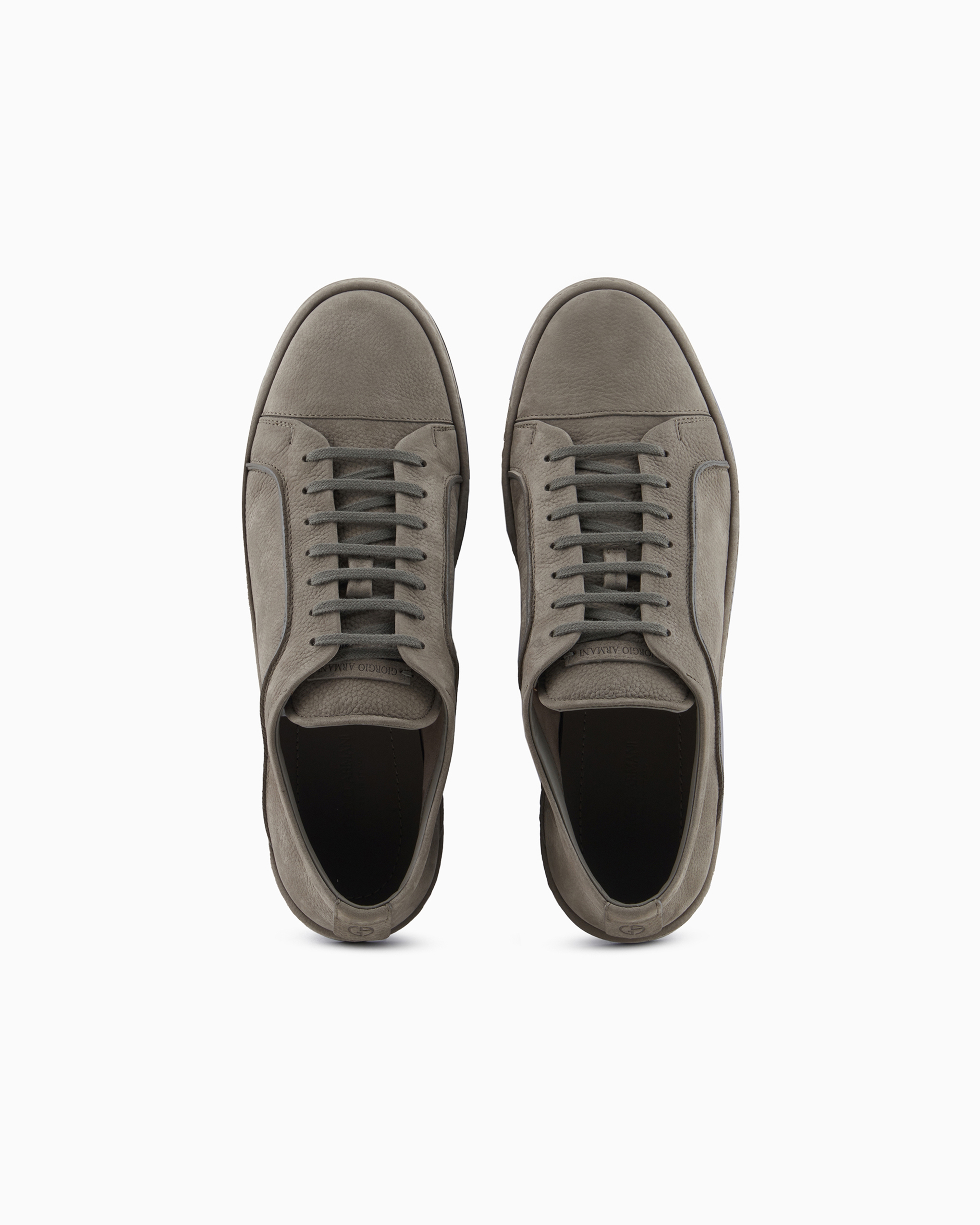 Giorgio Armani Official Store Nubuck Sneakers In Green