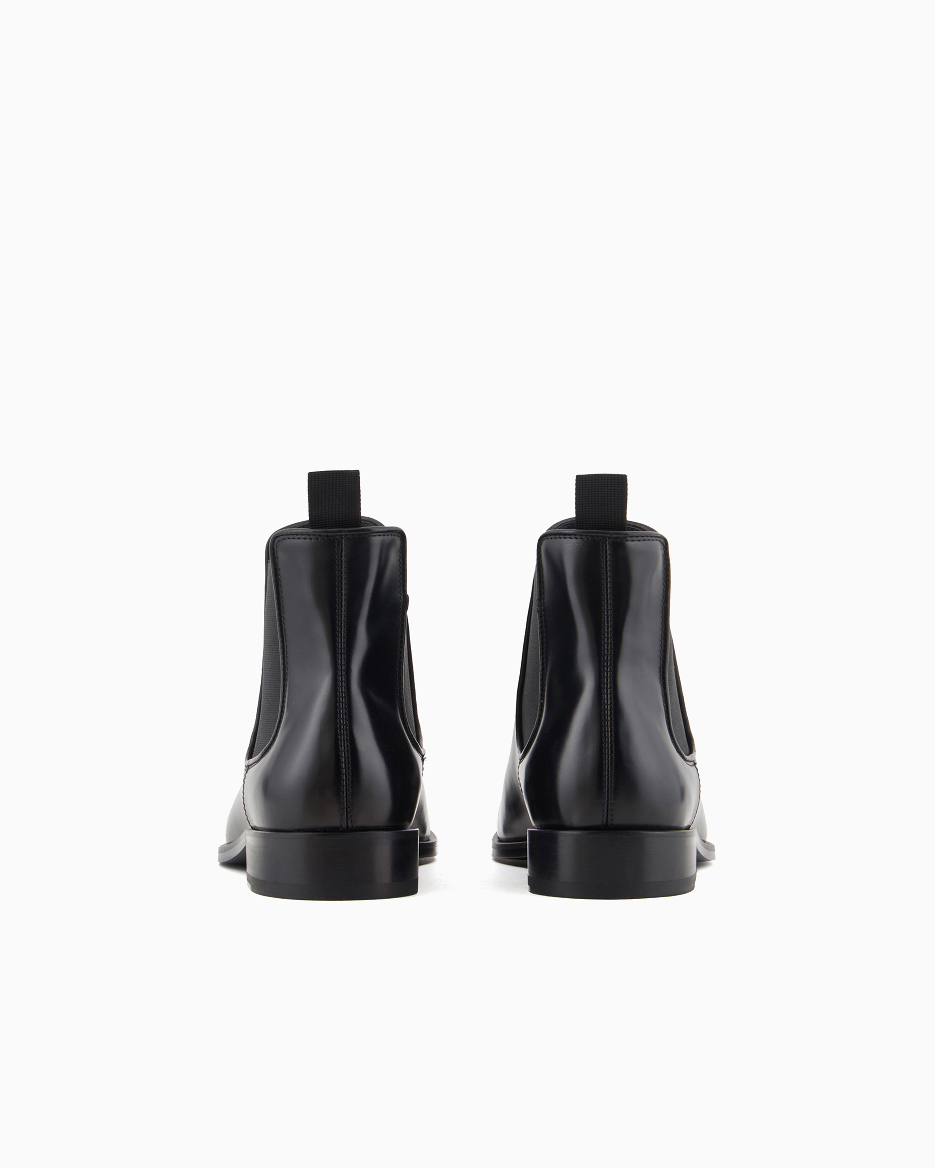 GIORGIO ARMANI ANTIQUE-EFFECT LEATHER ANKLE BOOTS