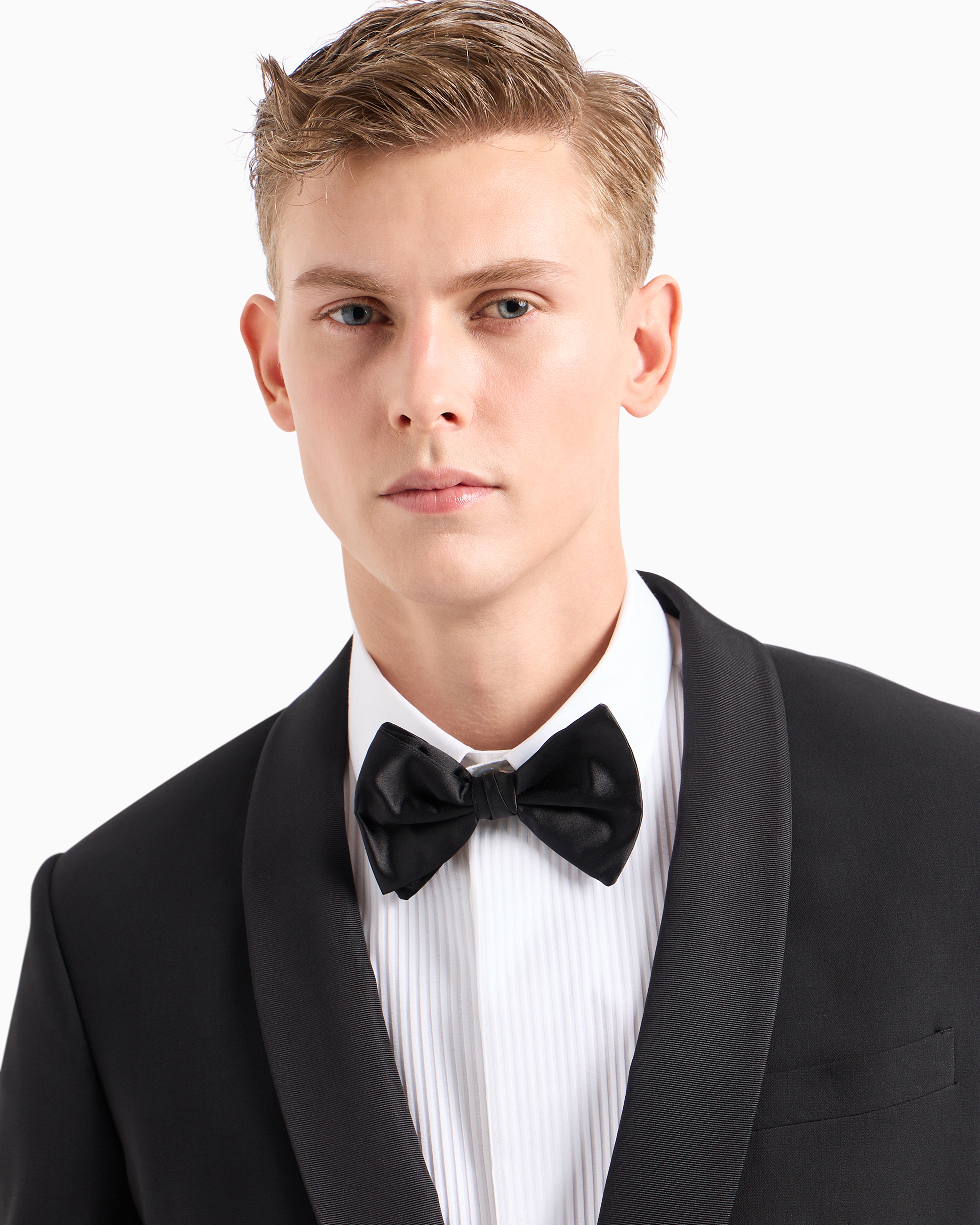 Giorgio Armani Official Store Pure Silk Bow Tie In Noir