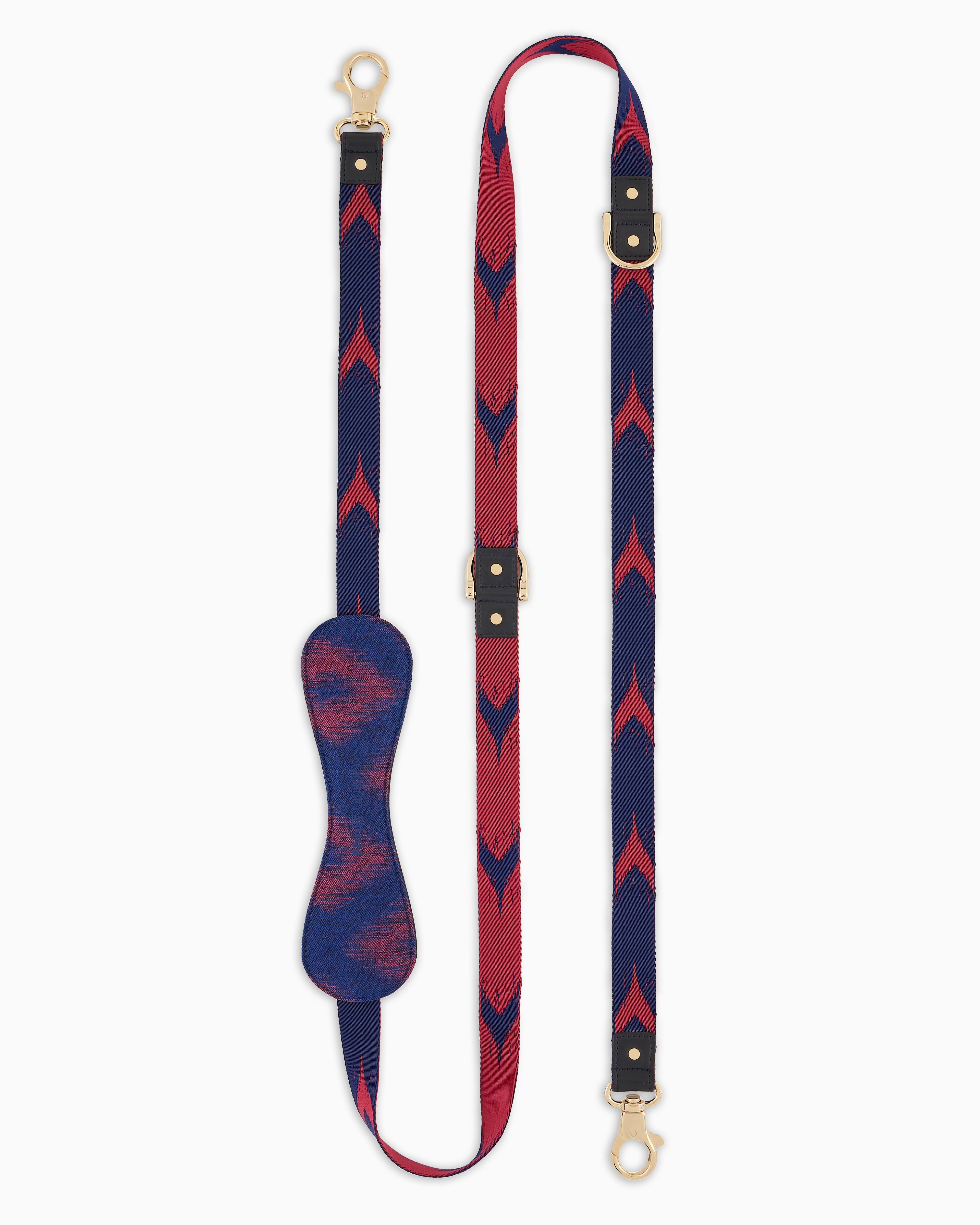 Giorgio Armani Official Store Poldo X  Leash In Ikat Jacquard And Leather In Pattern