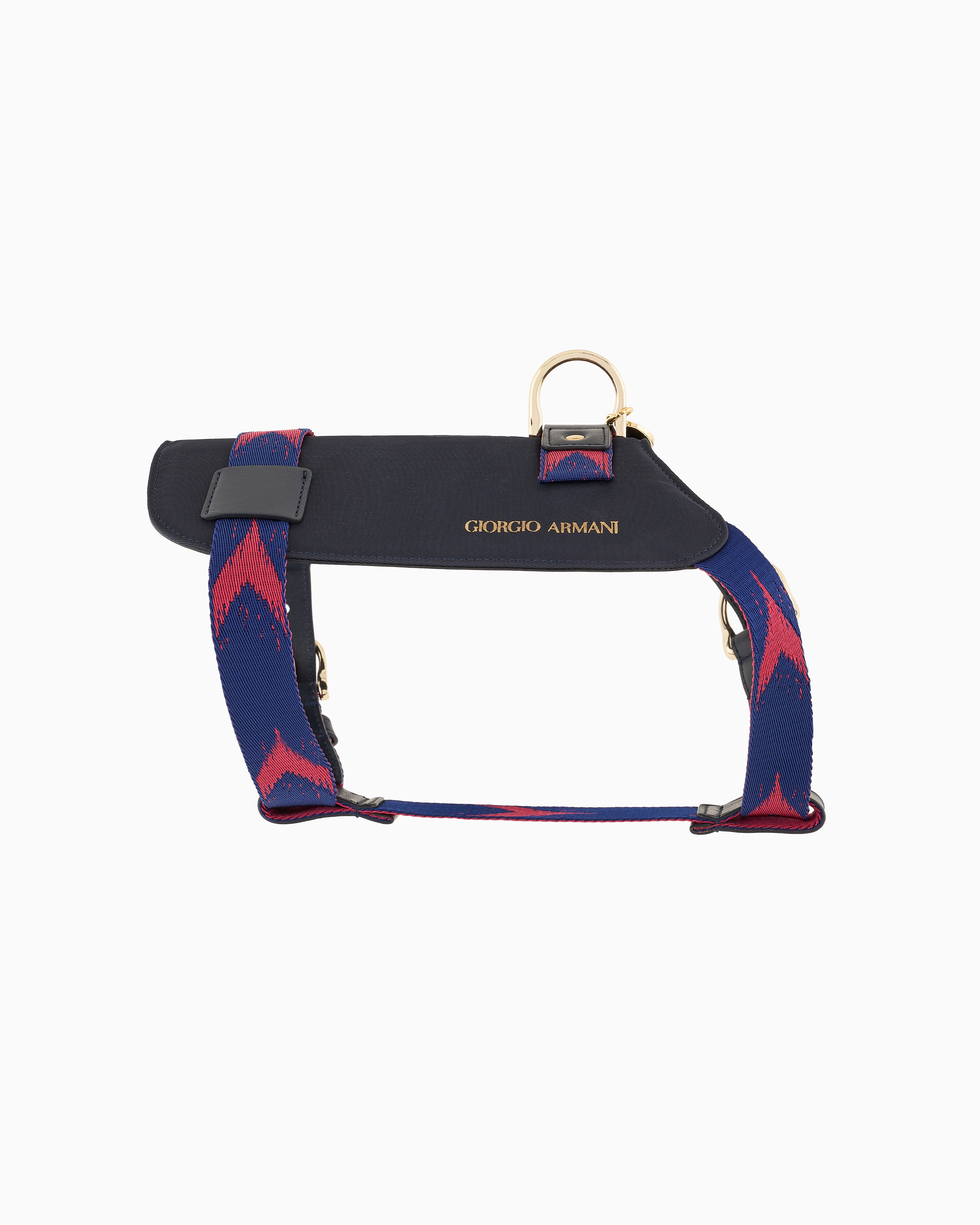 Shop Giorgio Armani Poldo X  Harness In Ikat Jacquard And Leather In Gemustert