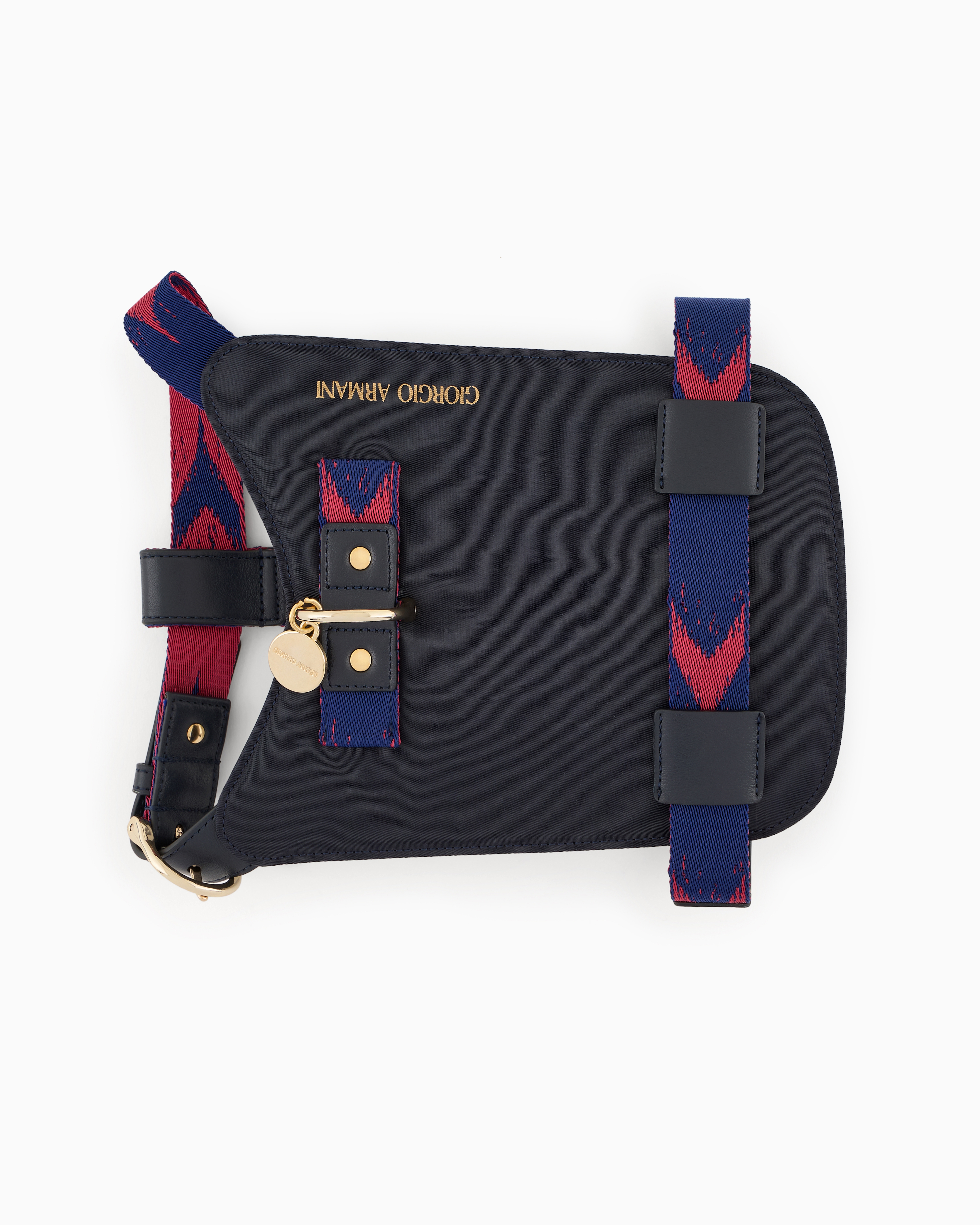 Shop Giorgio Armani Poldo X  Harness In Ikat Jacquard And Leather In Gemustert