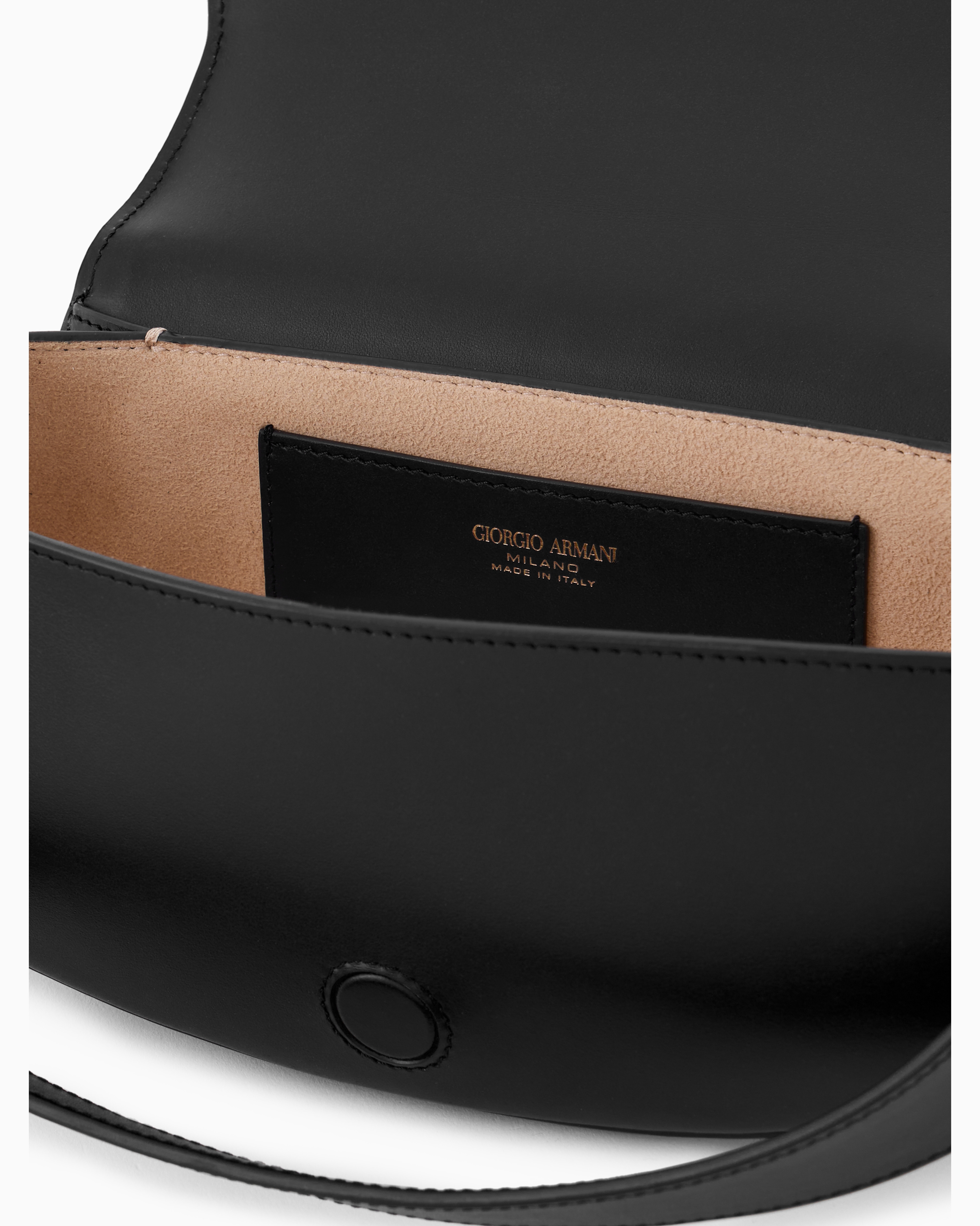 Giorgio Armani Official Store Leather Handbag In Noir