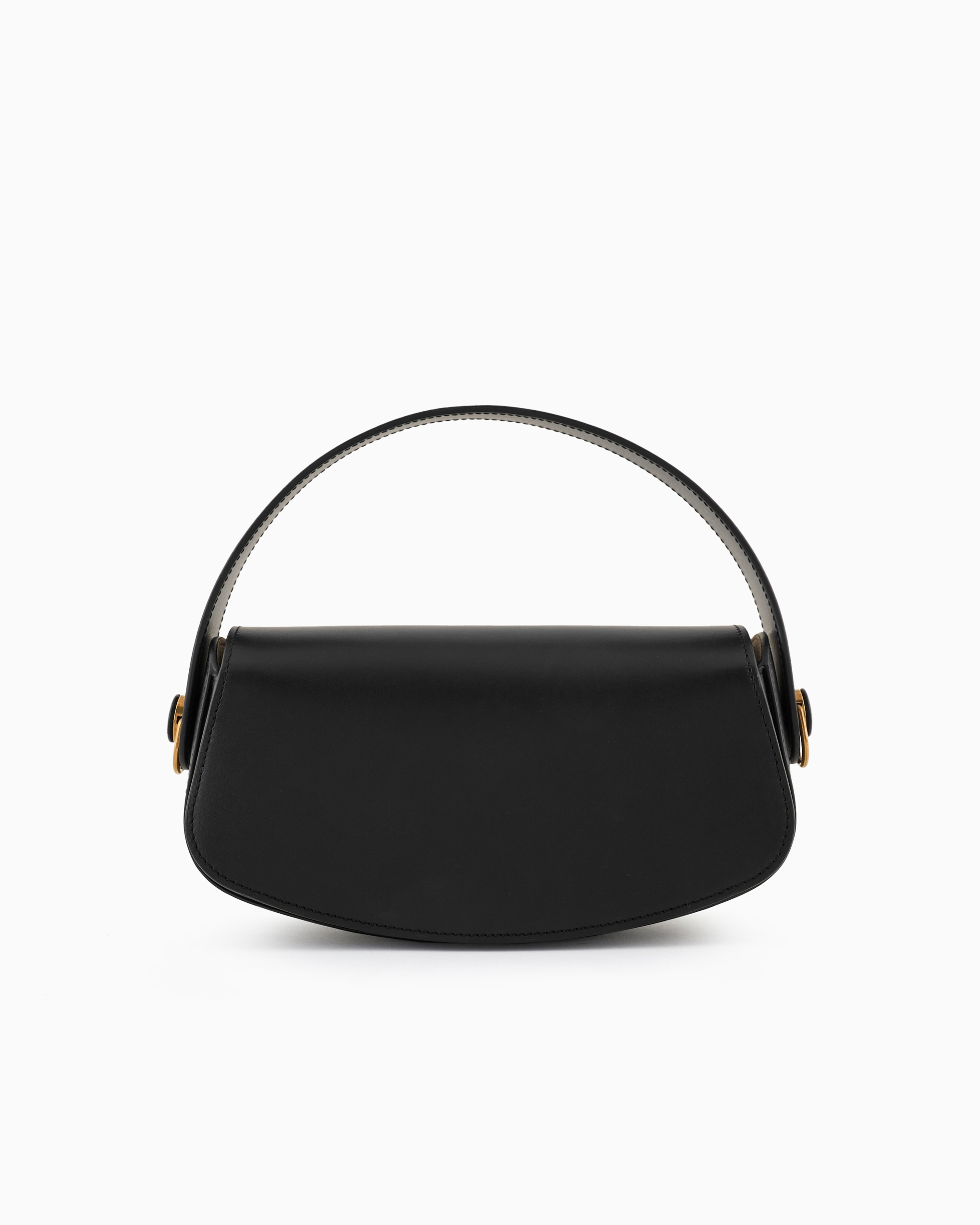 Giorgio Armani Official Store Leather Handbag In Noir