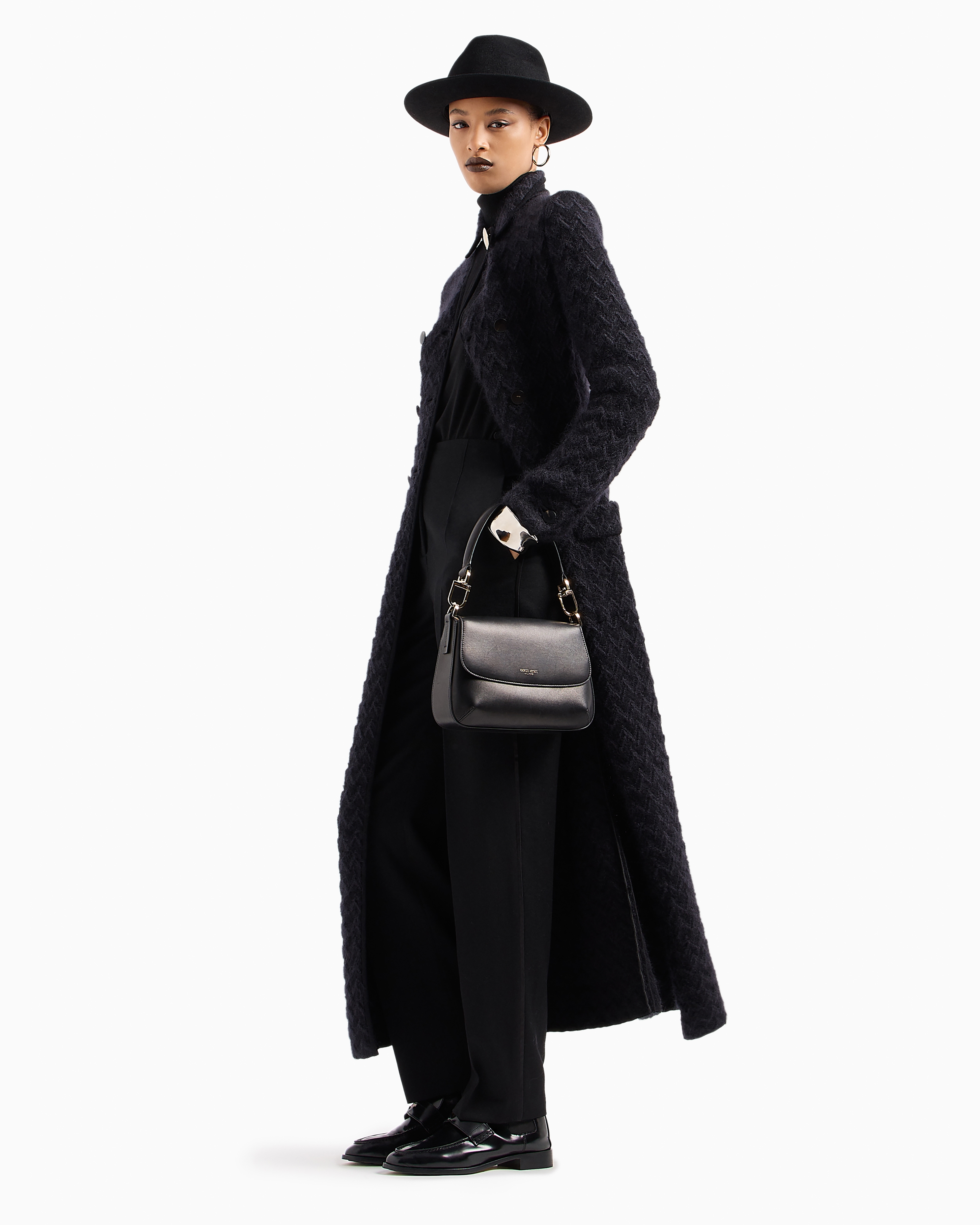 Giorgio Armani Official Store Virgin Wool Tuxedo Trousers In Black
