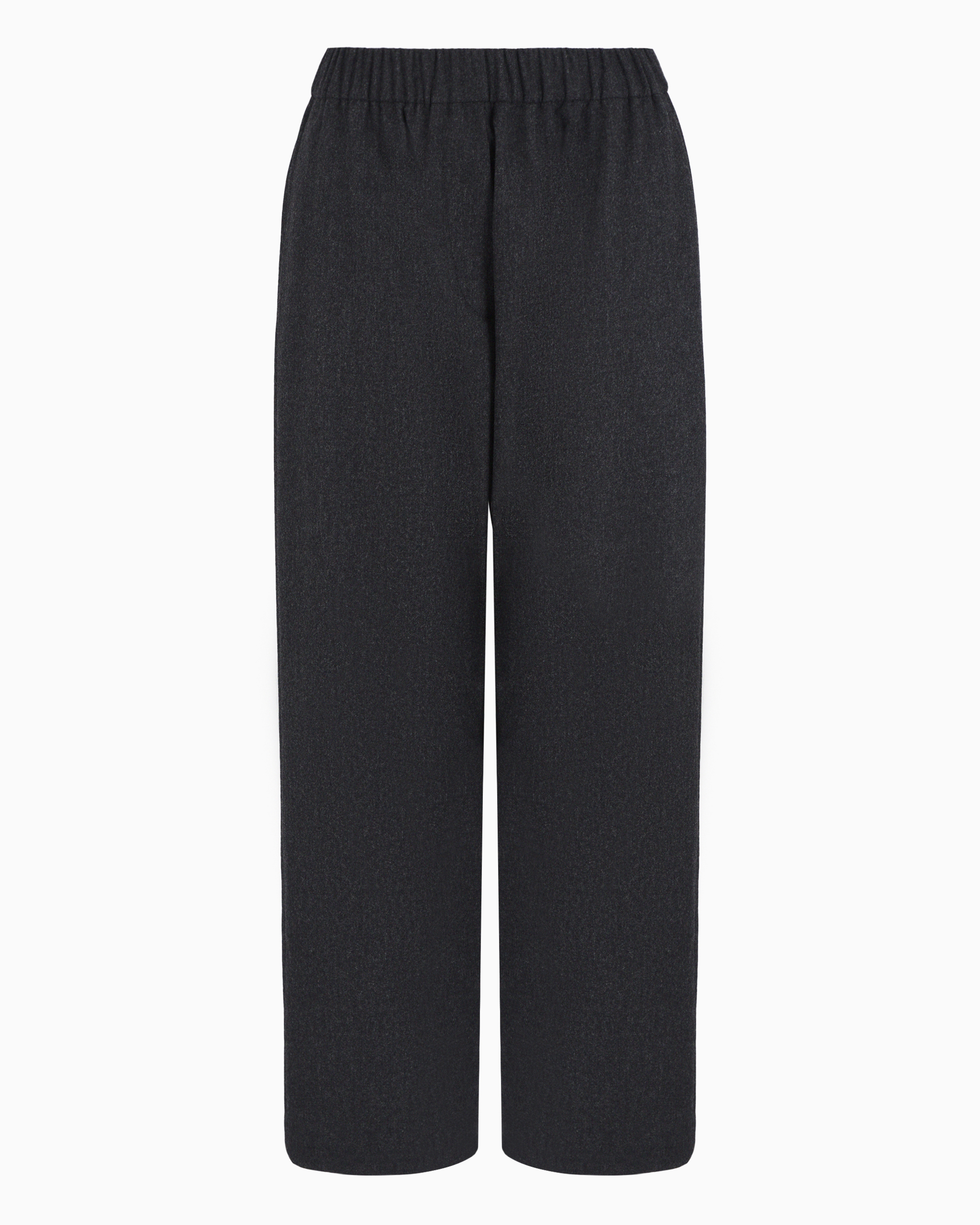 Giorgio Armani Official Store Soft Wool And Cashmere Flannel Trousers In Gris