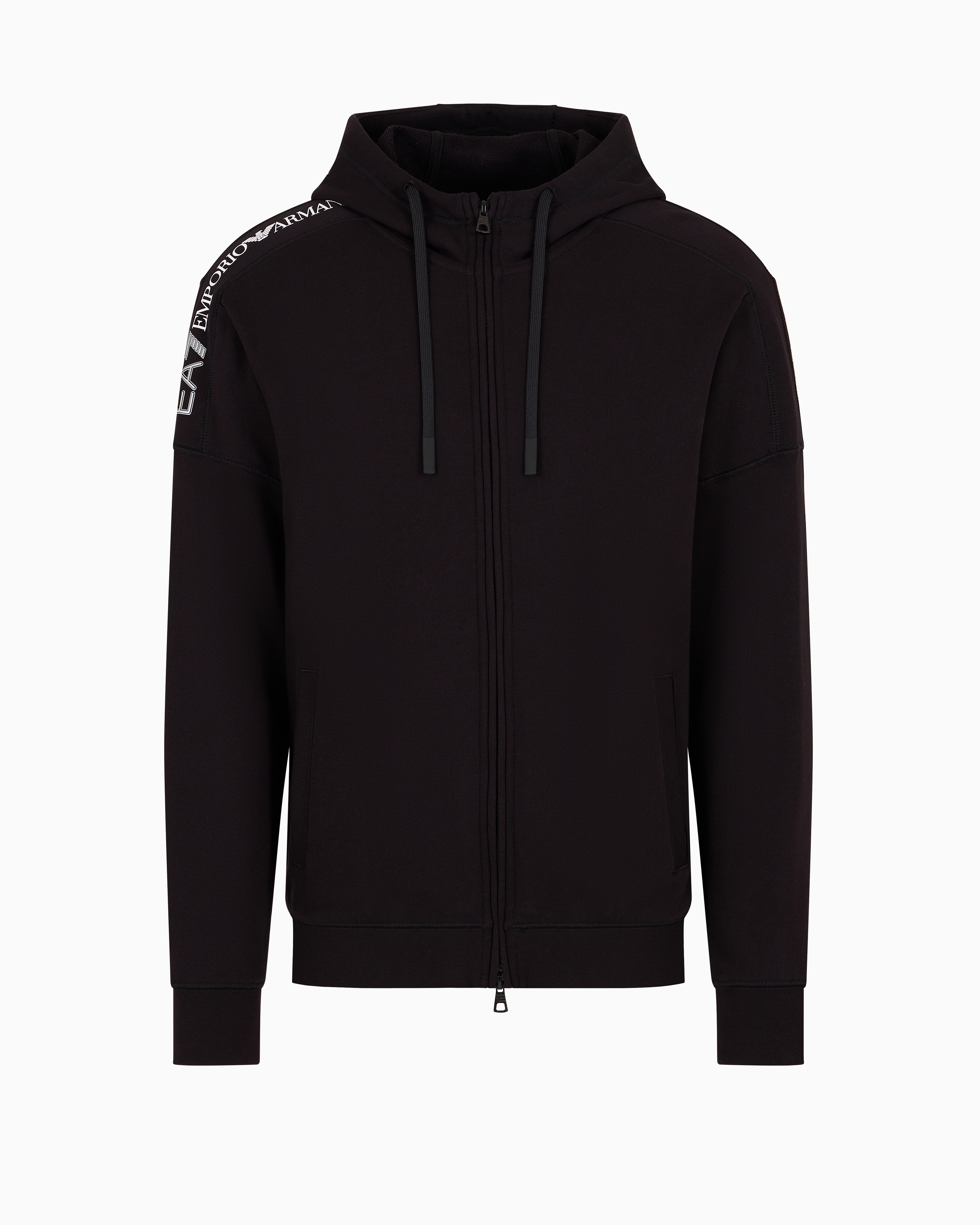 Ea7 Official Store Zip-up Sweatshirts In Black