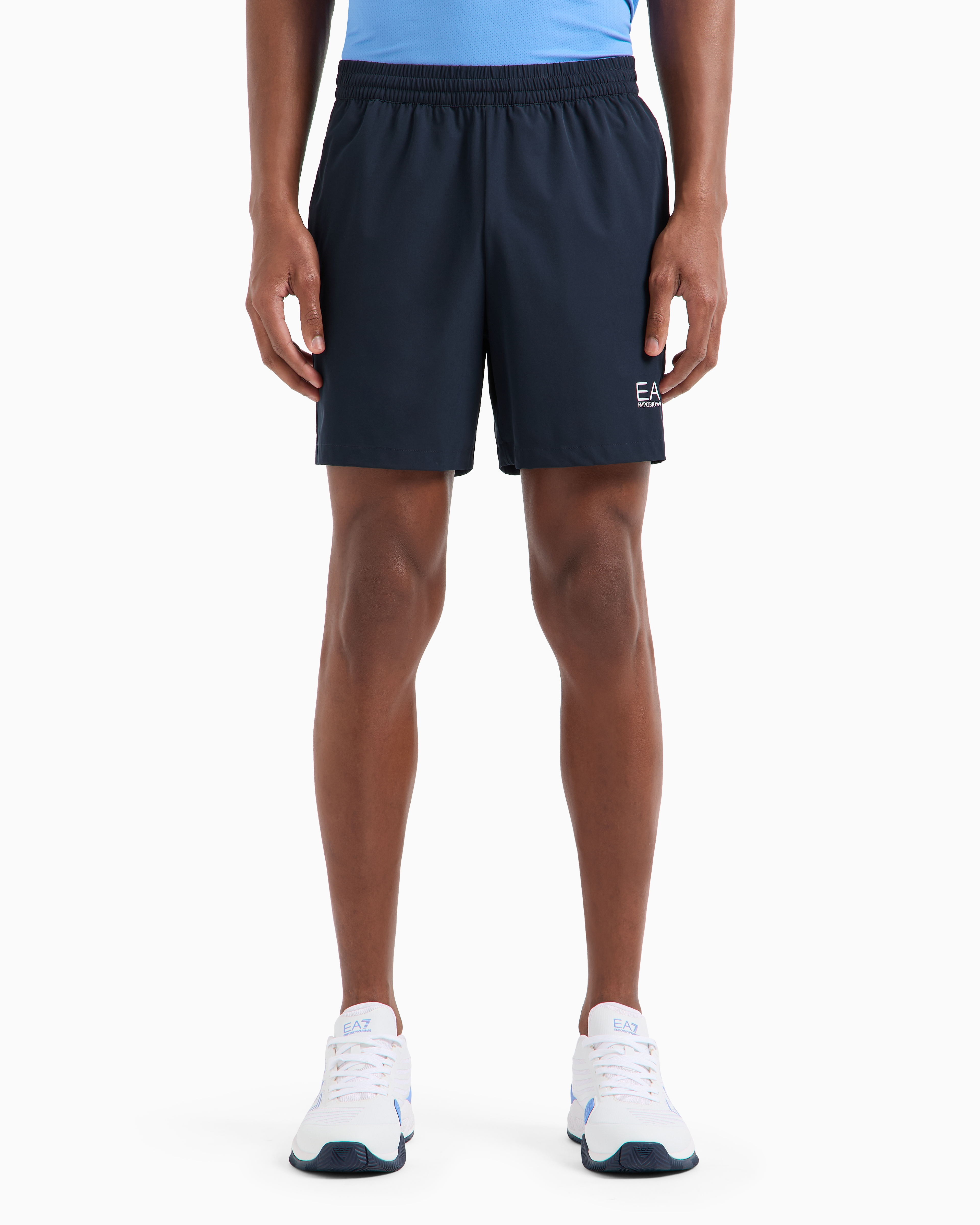 Ea7 Official Store Tennis Pro Shorts In Ventus7 Technical Fabric In Navy Blue